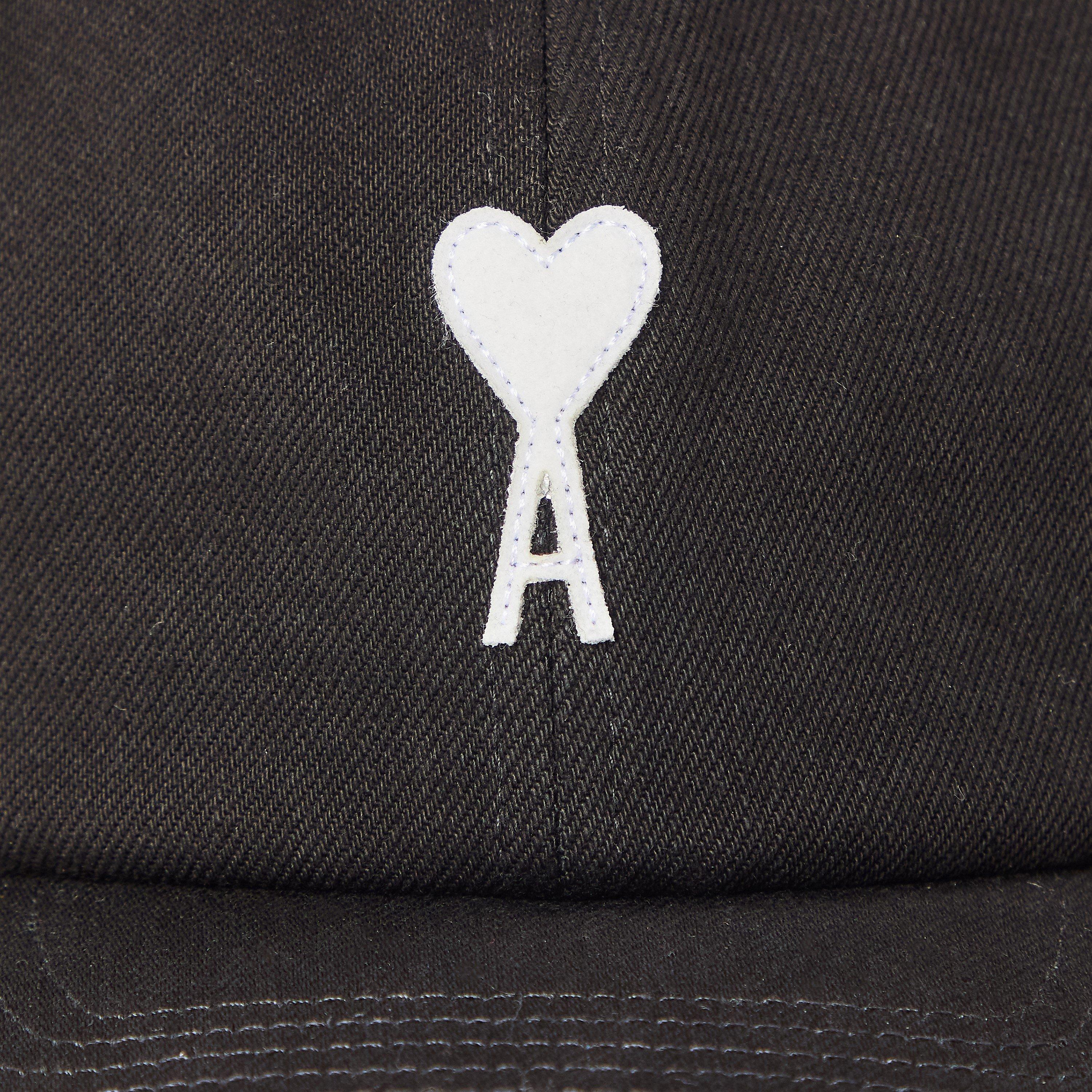 Black/White - Ami Paris - Adc Embroidery Cap - 3