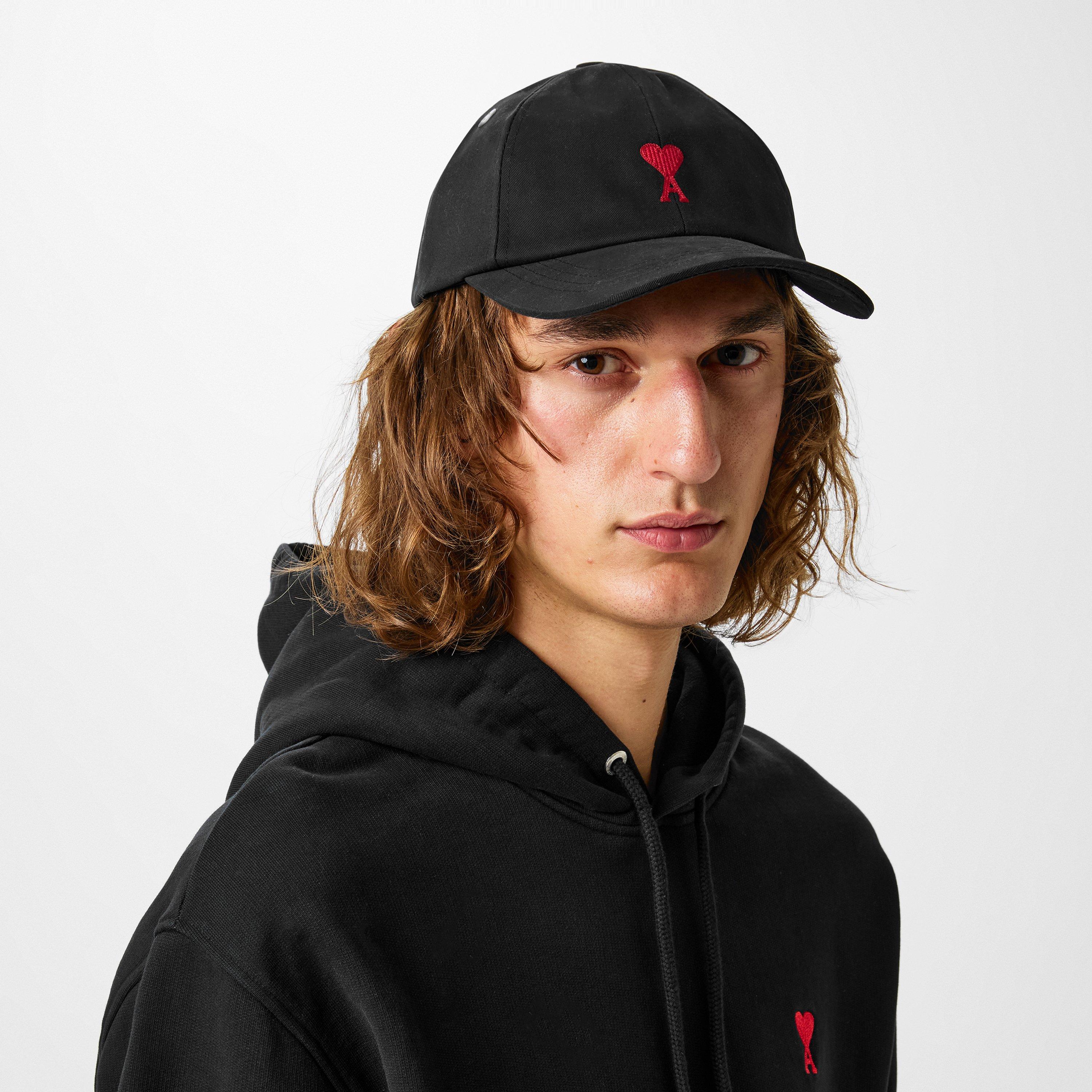 BLACK/001 - Ami Paris - Adc Embroidery Cap - 2