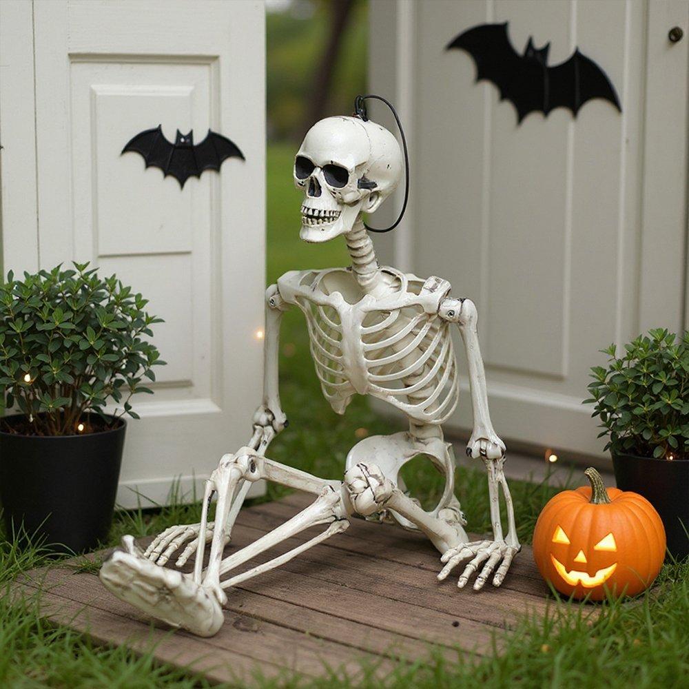 Life Ideas  Realistic Skeleton Prop Decoration Posable Joints - Distressed Whit