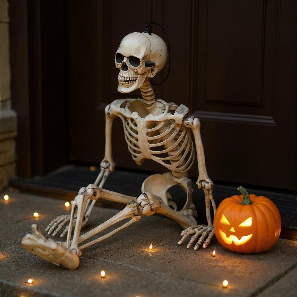 Distressed Whit - LIFE IDEAS - Realistic Skeleton Prop Decoration Posable Joints - 2