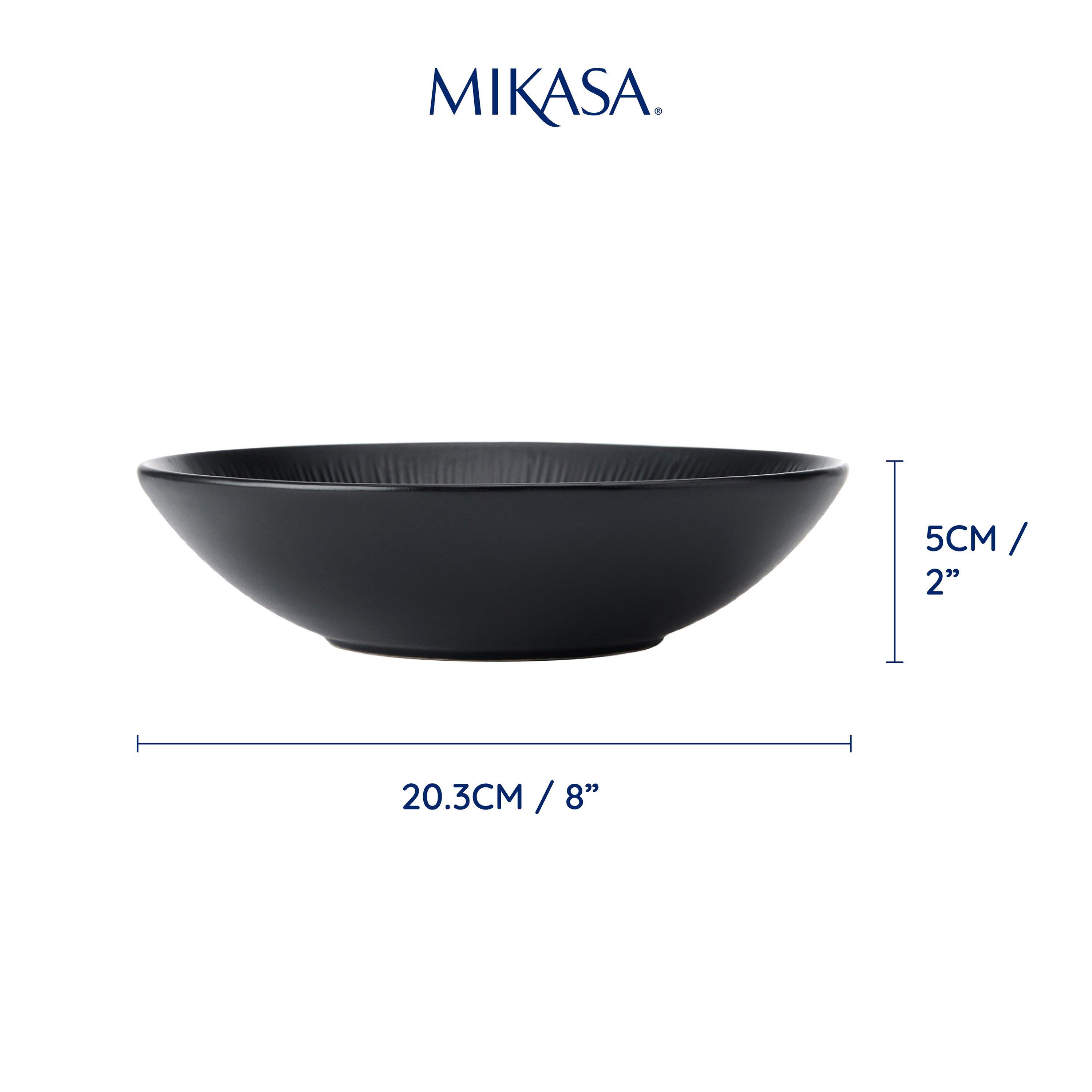 Black - Mikasa - Mikasa Jardin Midnight Stoneware Pasta Bowl Set - 2