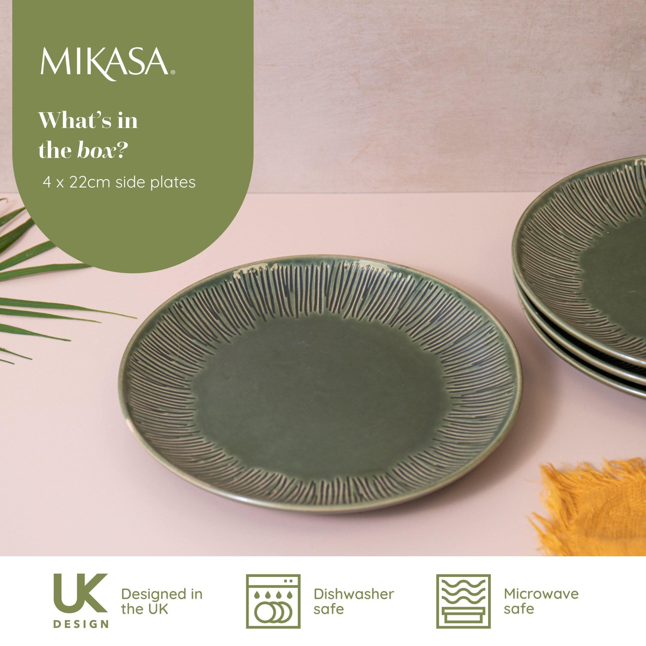 Green - Mikasa - Mikasa Jardin Stoneware Side Plates, Set of 4 - 2