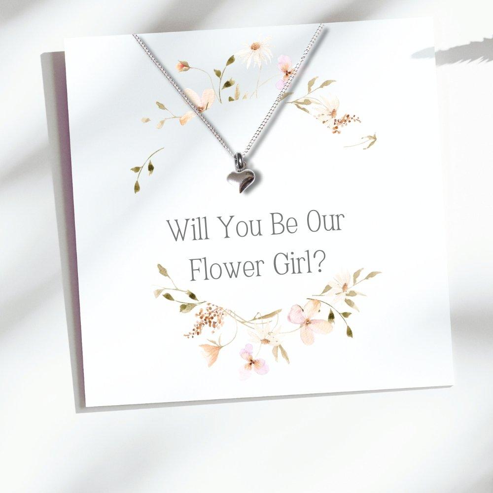 Silver - Aye Do Gifts - Will You Be My Flower Girl Necklace Card 00414-CD - 1