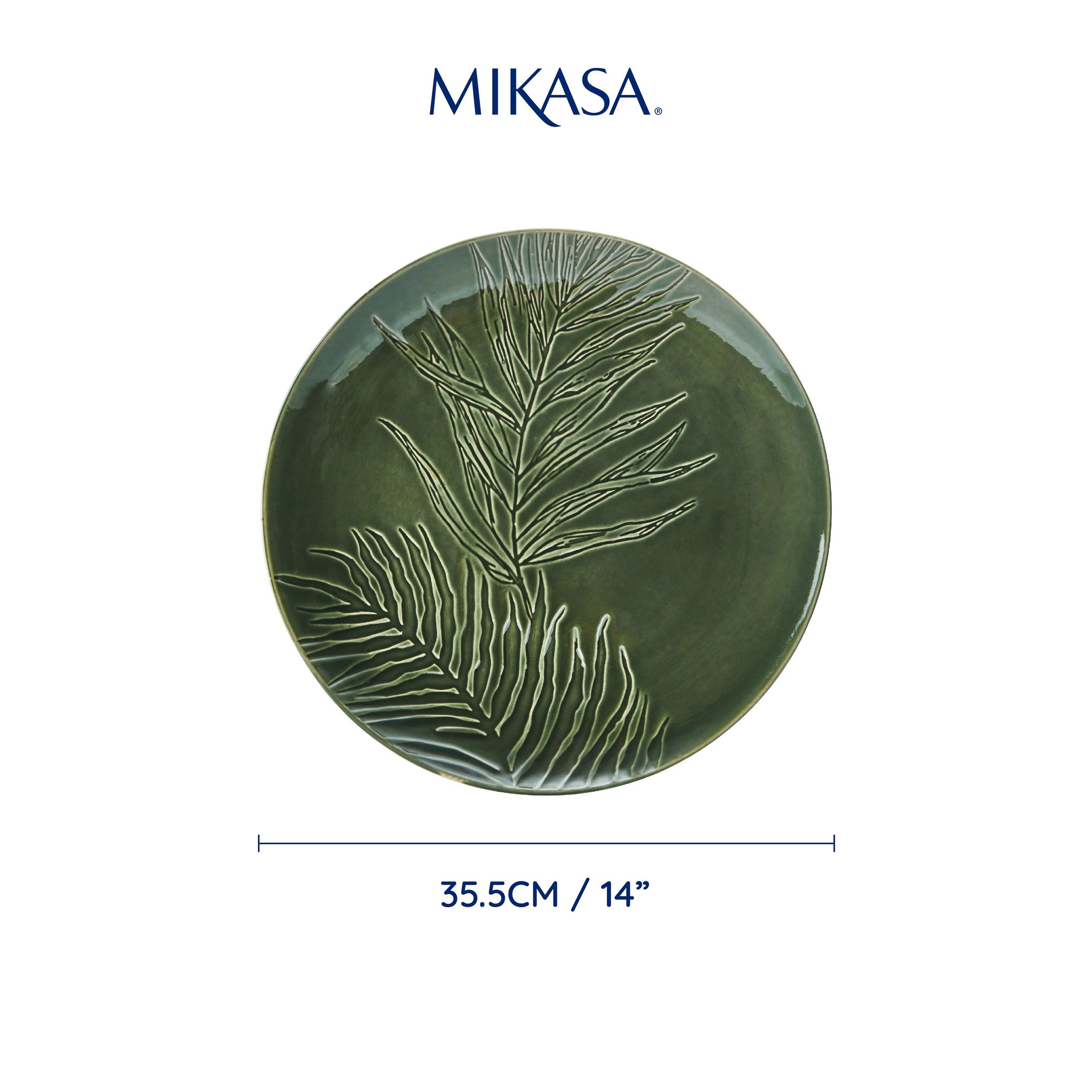 Green - Mikasa - Mikasa Jardin Stoneware Round Serving Platter - 2