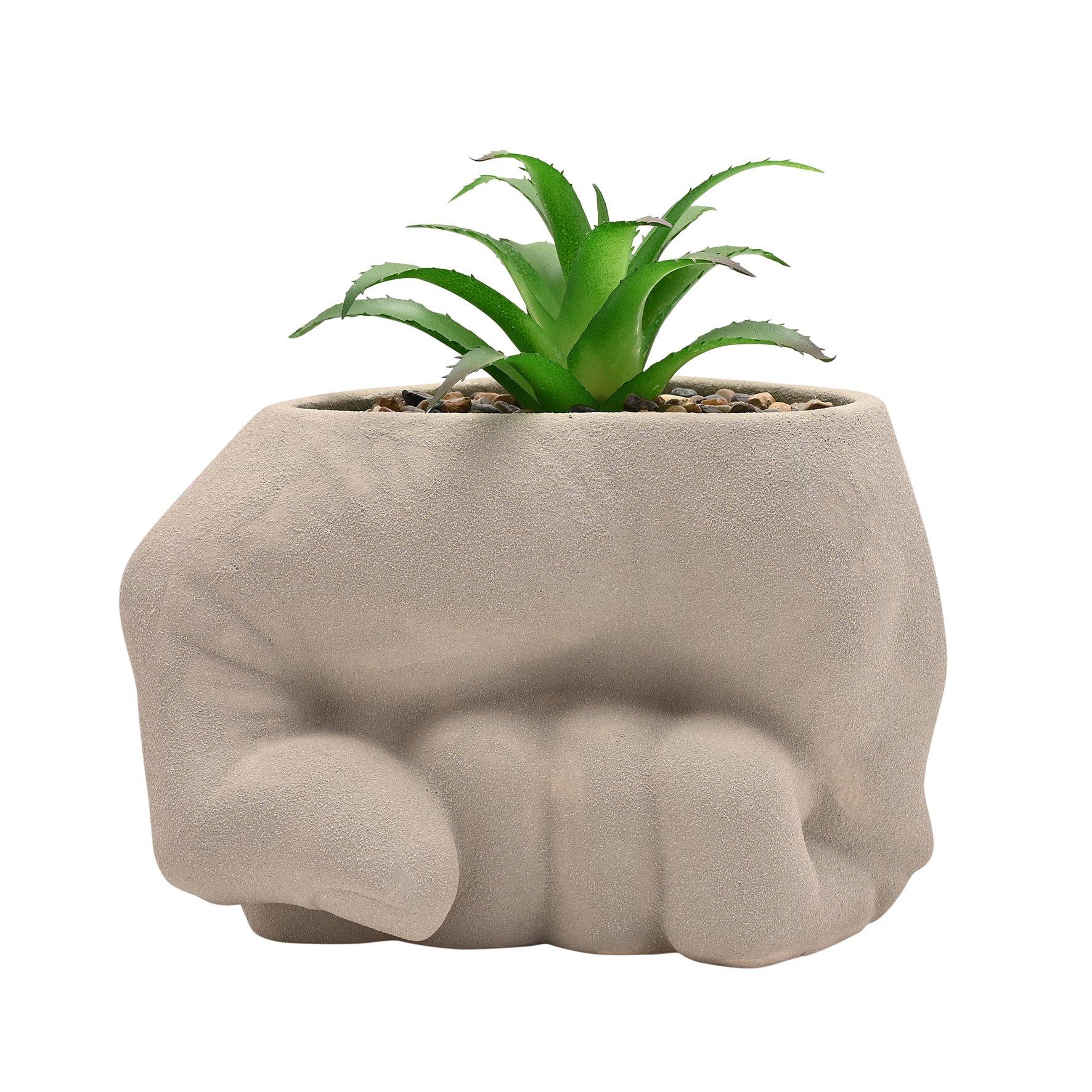 Multi - Marvel - Marvel Hulk Fist Planter With Faux Plant - 2