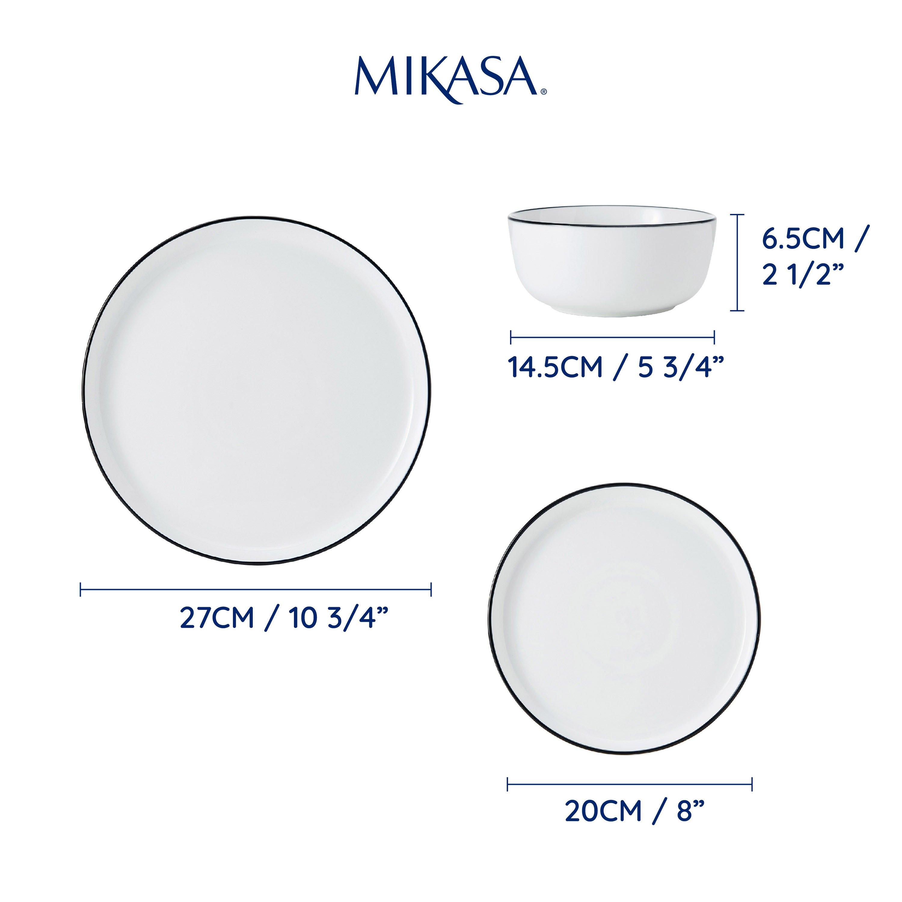 White - Mikasa - Mikasa Limestone 12pc Porcelain Dinner Set - 2