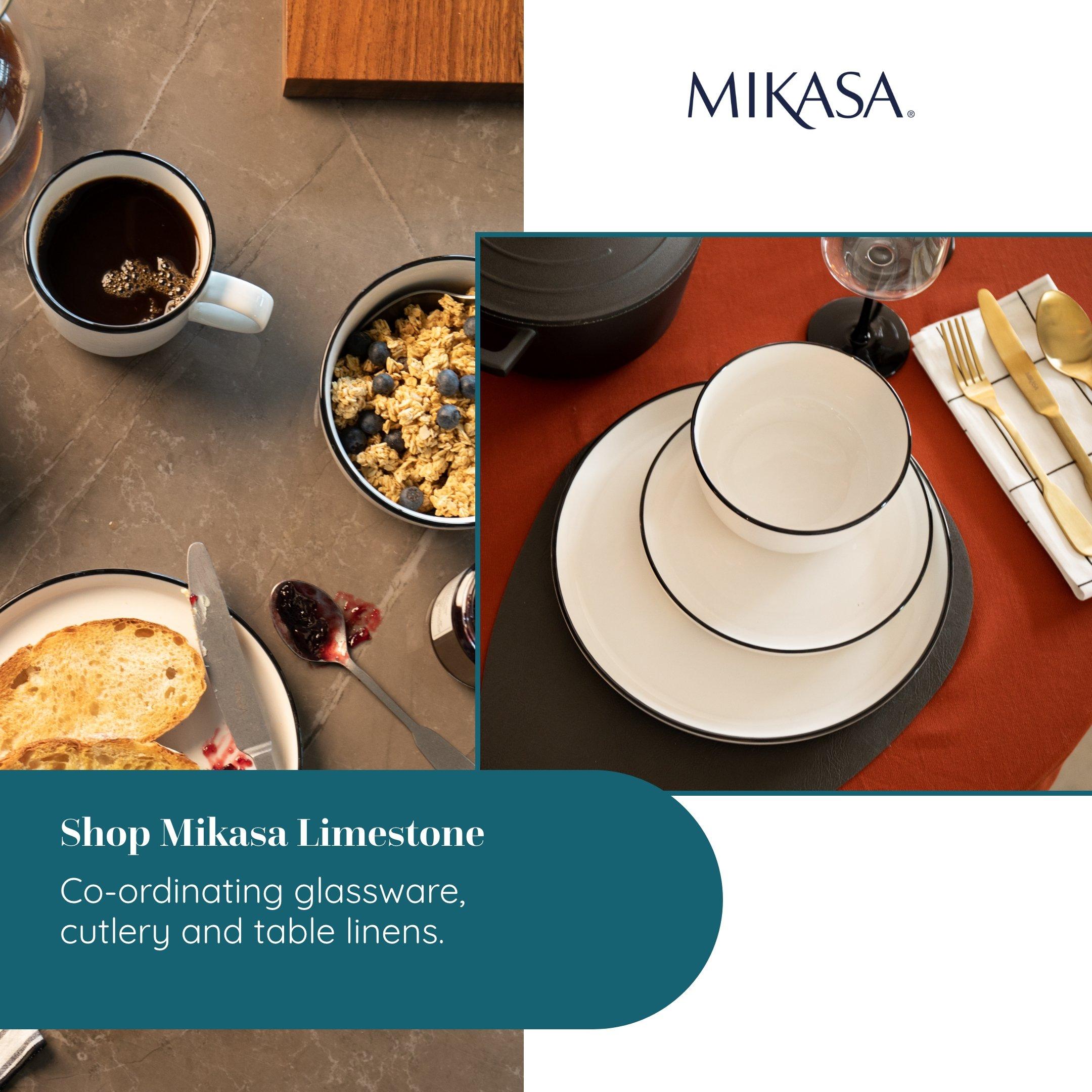 White - Mikasa - Mikasa Limestone 12pc Porcelain Dinner Set - 6