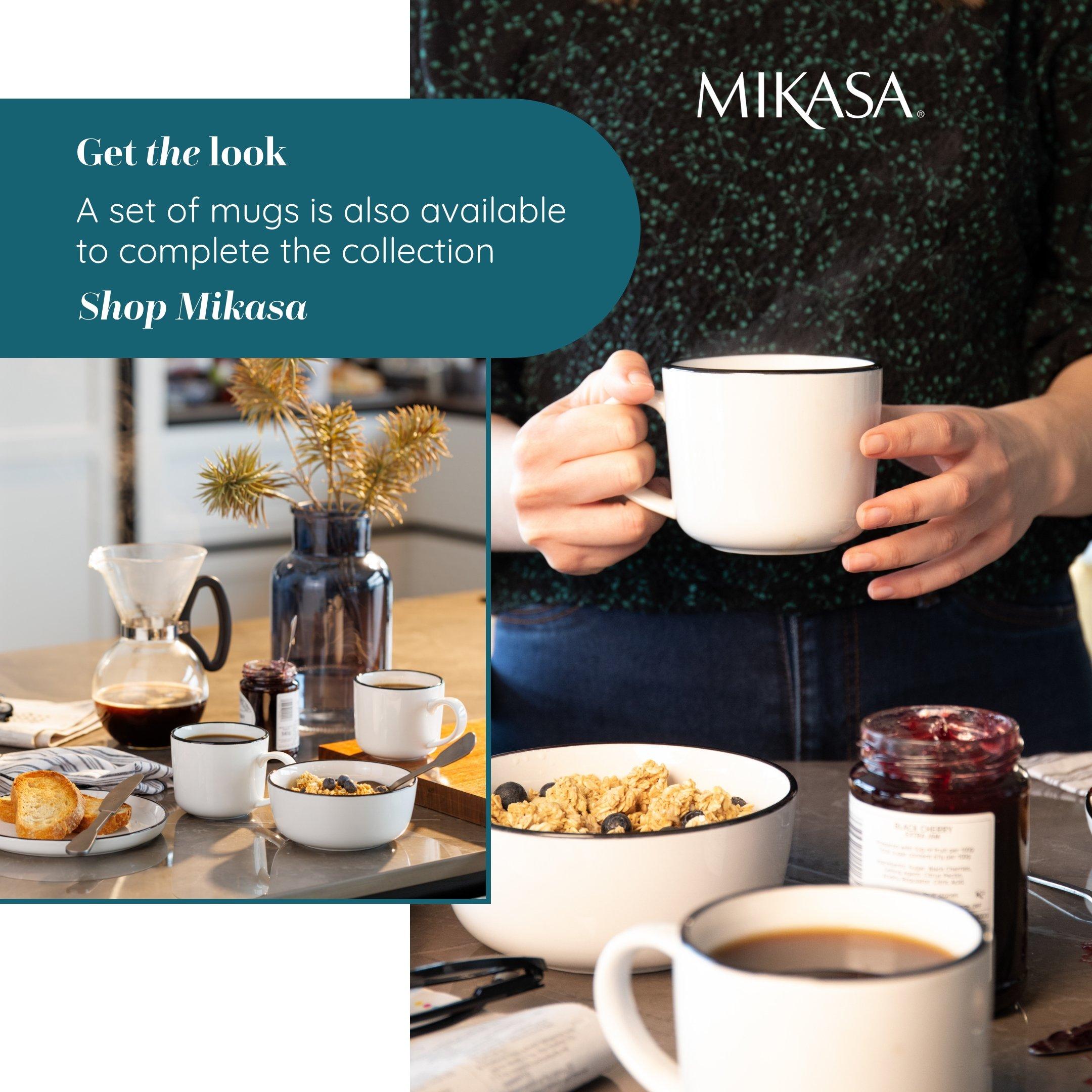 White - Mikasa - Mikasa Limestone 12pc Porcelain Dinner Set - 7