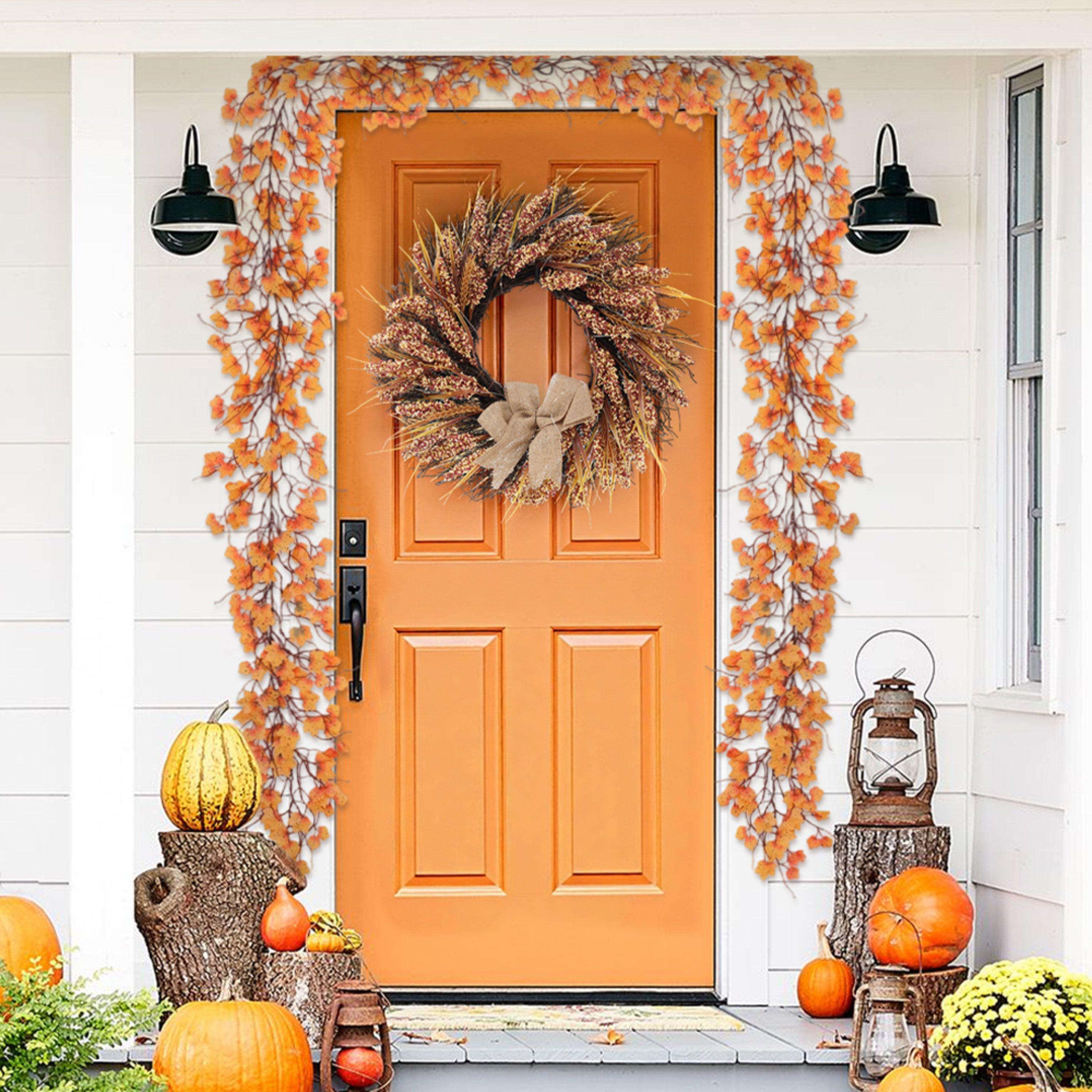 Life Ideas  Autumn Artificial Maple Leaf Garland - Orange