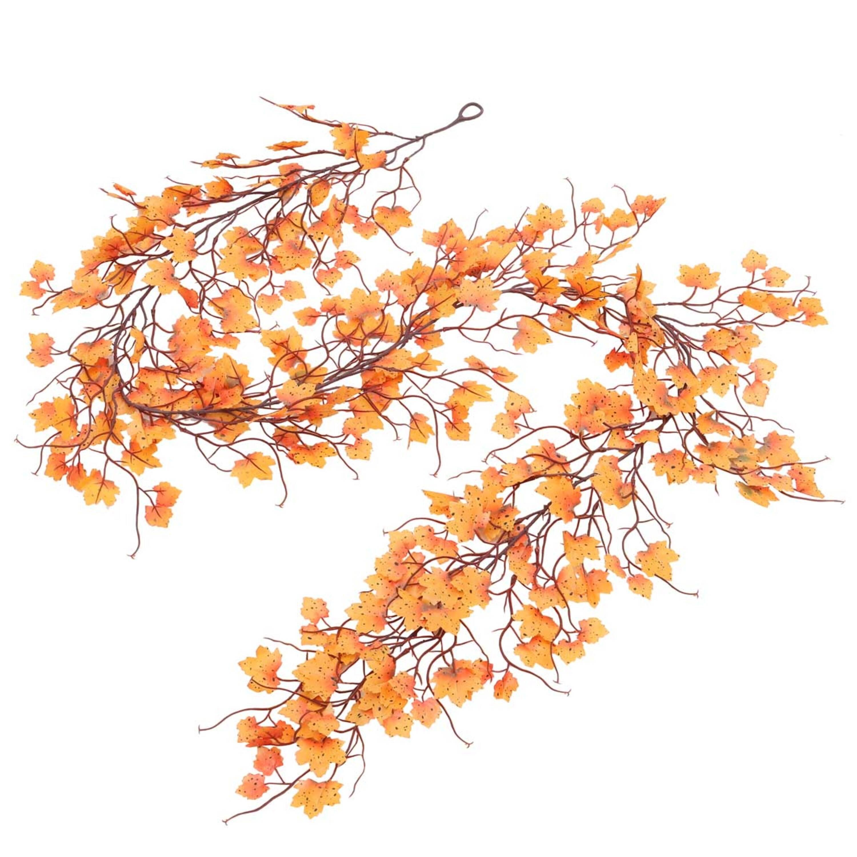 Orange - LIFE IDEAS - Autumn Artificial Maple Leaf Garland - 5