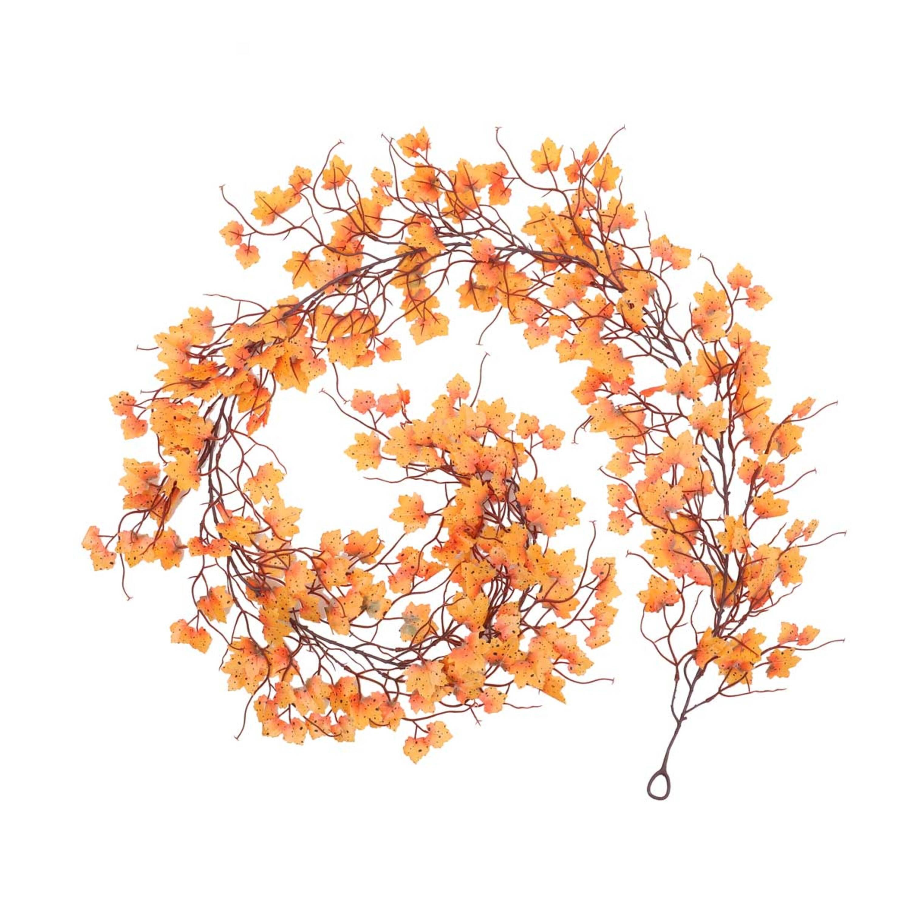 Orange - LIFE IDEAS - Autumn Artificial Maple Leaf Garland - 6