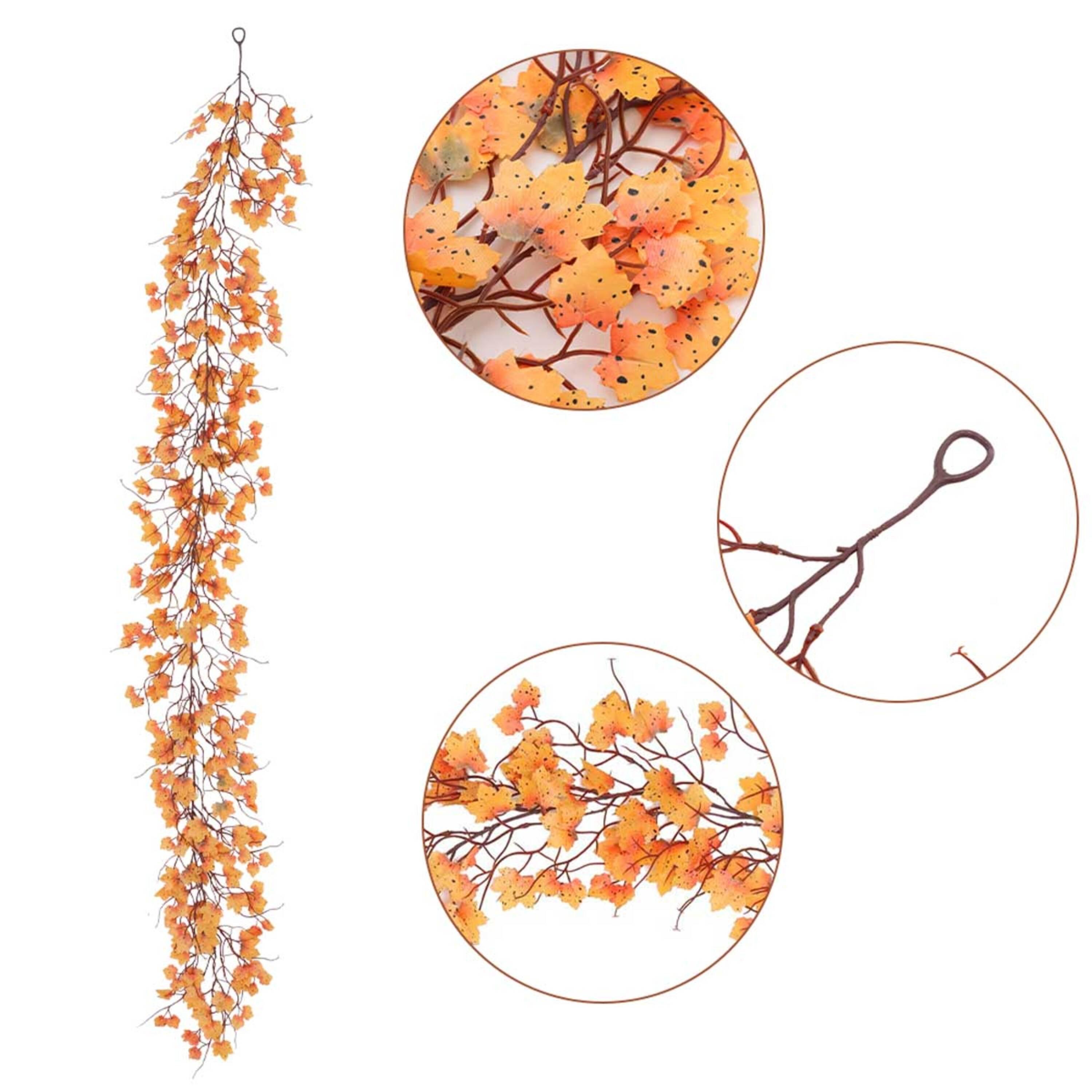 Orange - LIFE IDEAS - Autumn Artificial Maple Leaf Garland - 9
