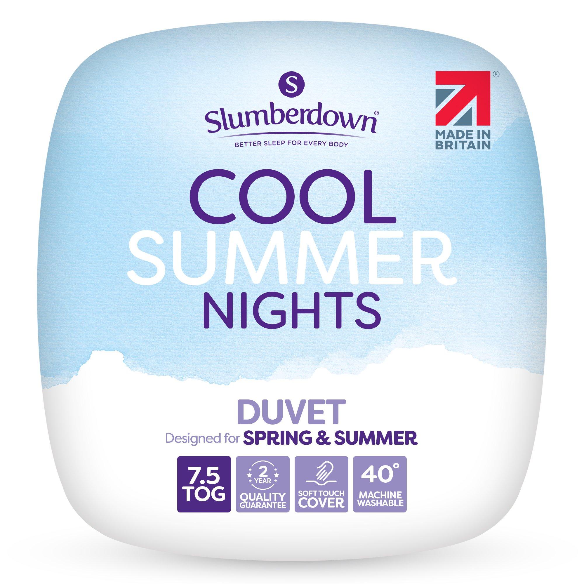 Slumberdown  Cool Summer Nights 7.5 Tog Duvet - White - Single