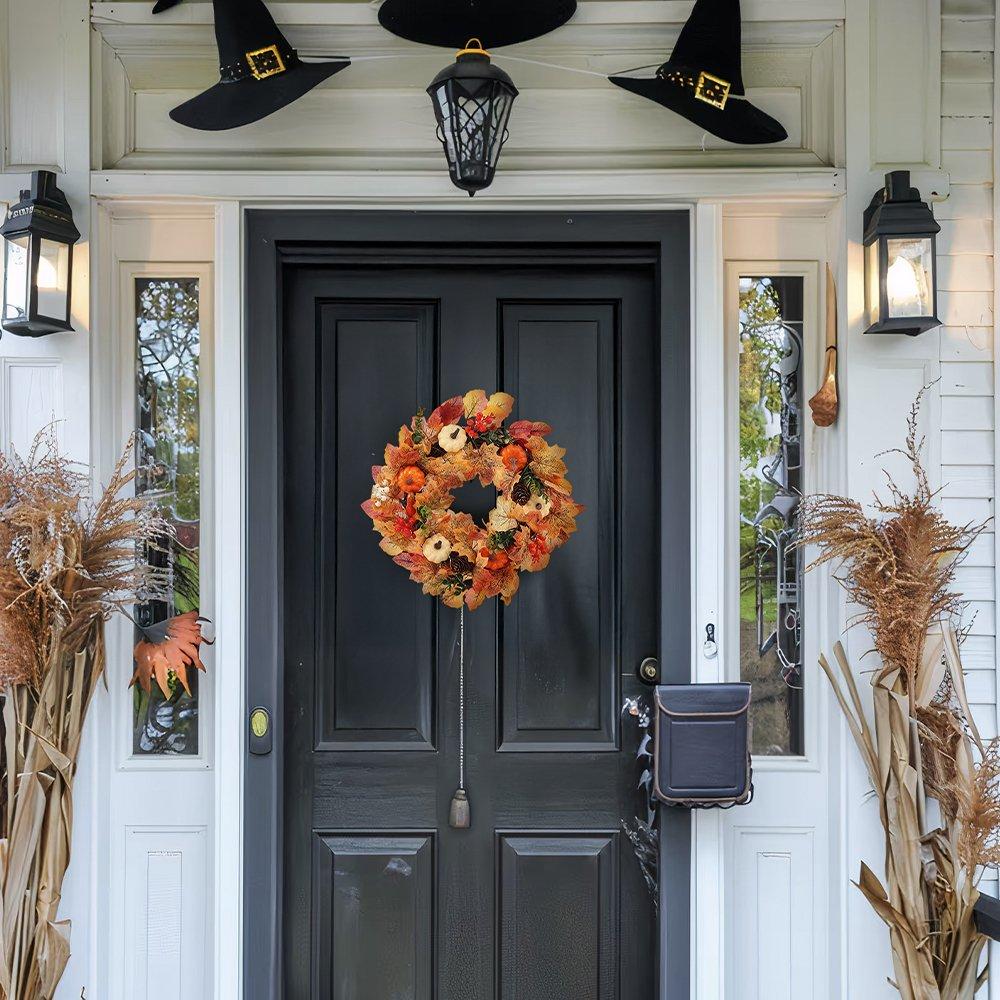 Orangeyellow - LIFE IDEAS - Fall Wreath Front Door Wreath - 3