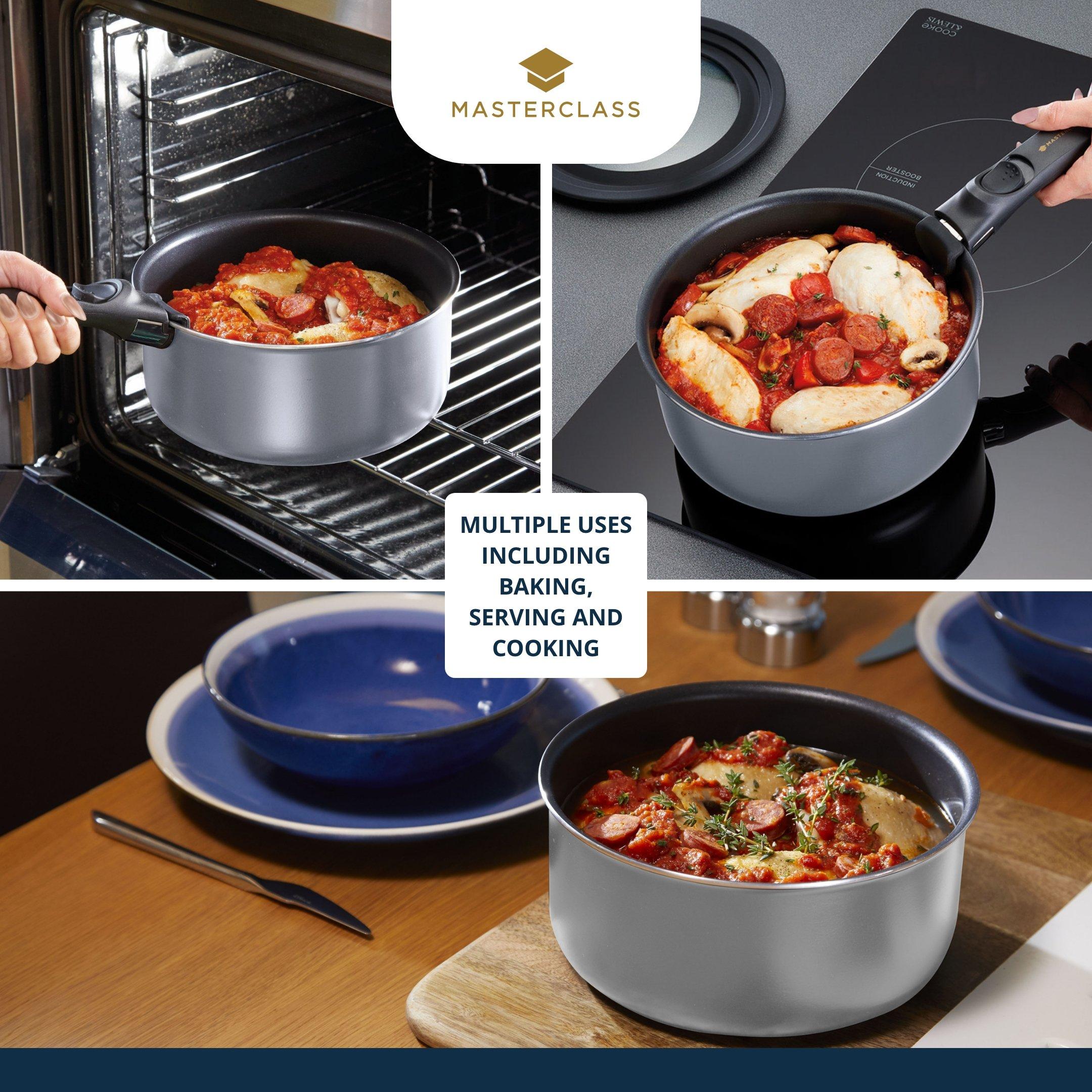 Grey - MasterClass - MasterClass Smart Space Set of Non-Stick Pans - 2
