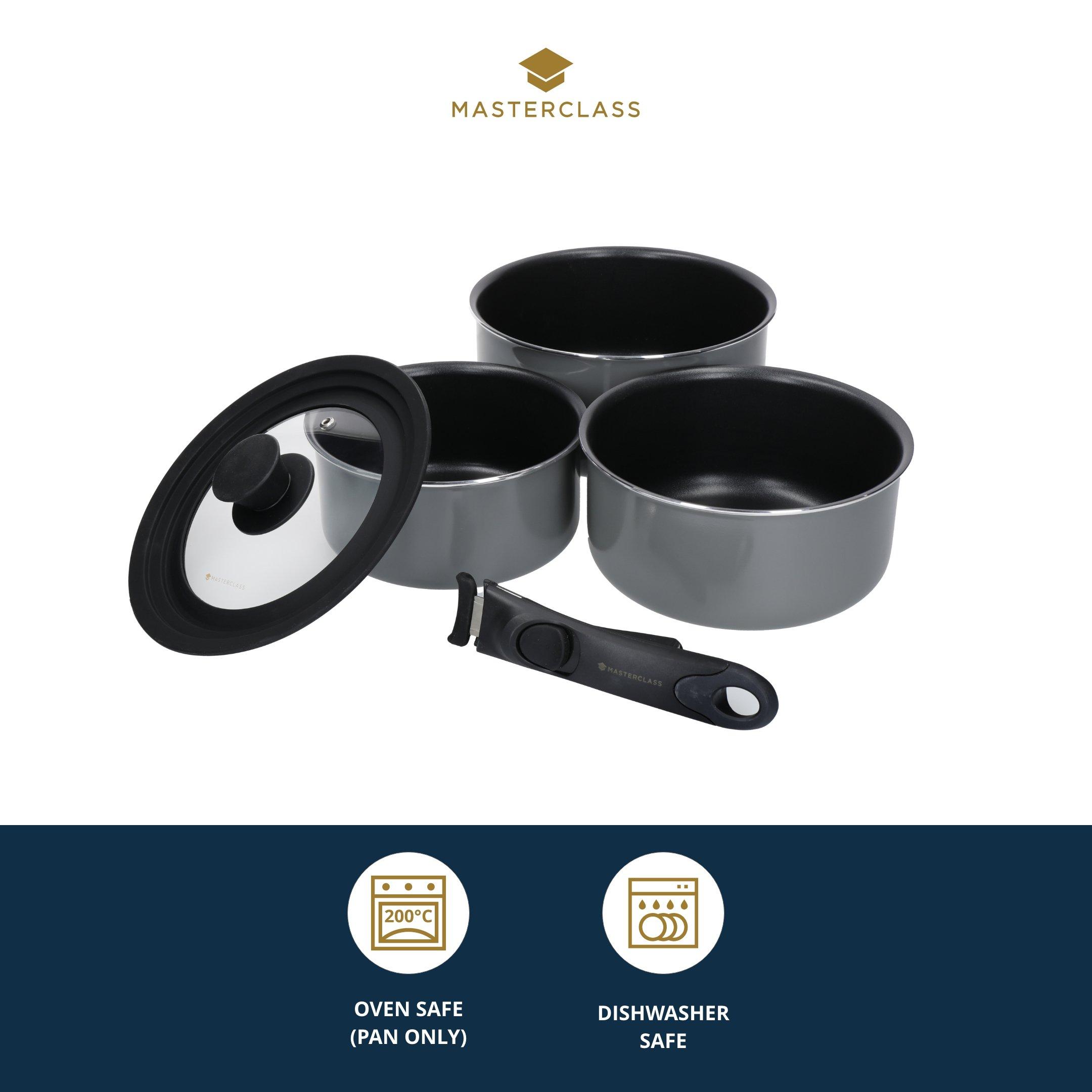 Grey - MasterClass - MasterClass Smart Space Set of Non-Stick Pans - 6