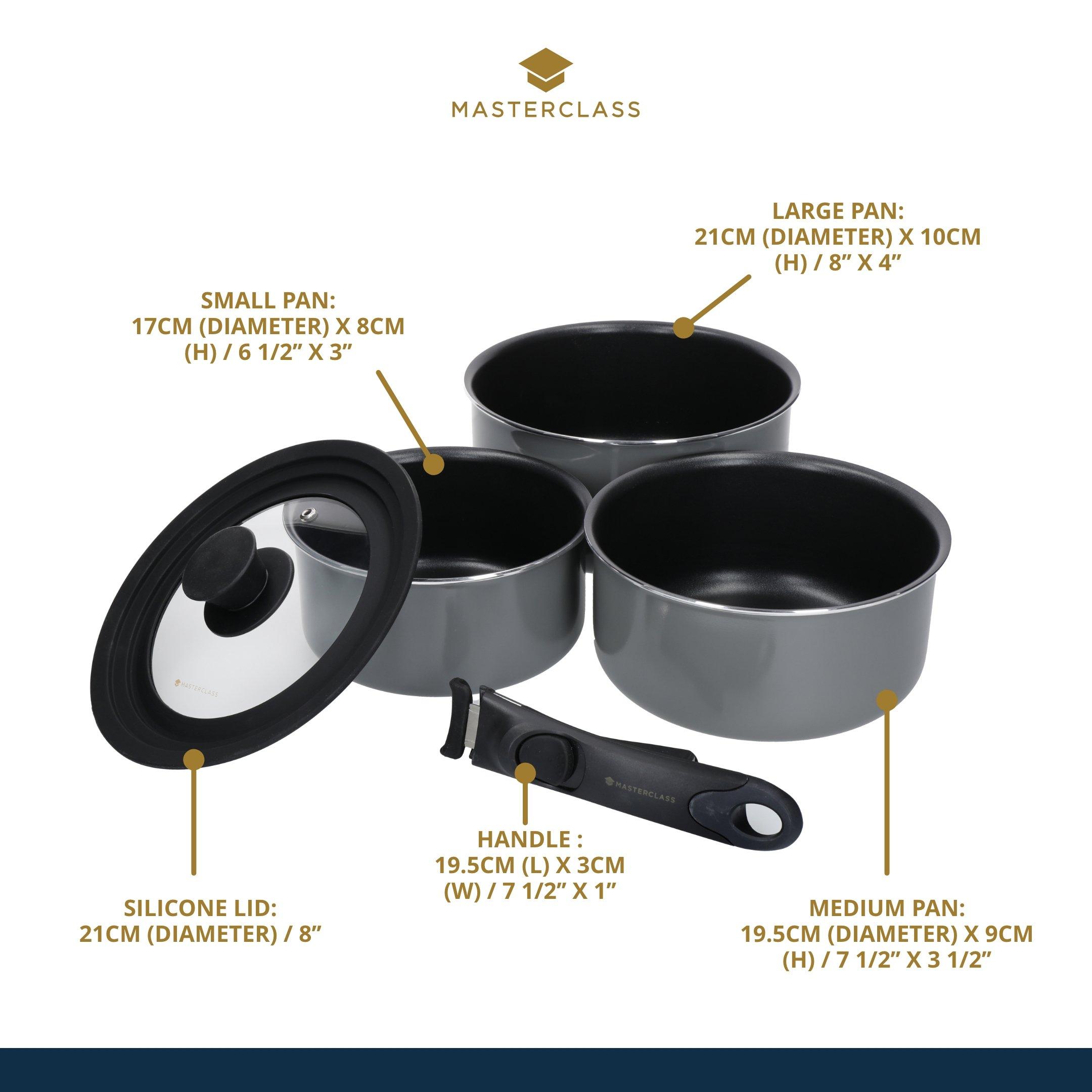 Grey - MasterClass - MasterClass Smart Space Set of Non-Stick Pans - 7