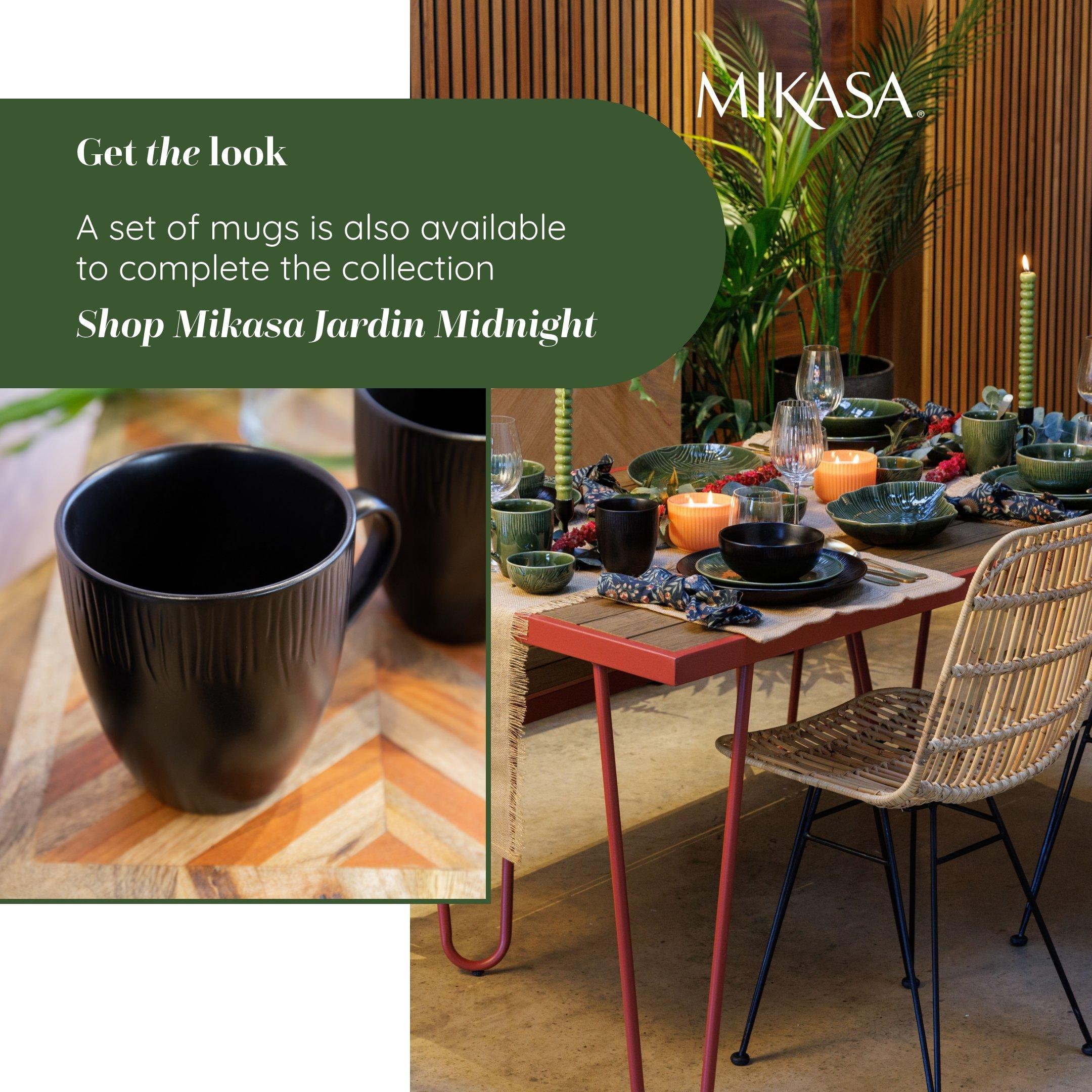 Black - Mikasa - Mikasa Jardin Midnight Stoneware Dinner Set - 7