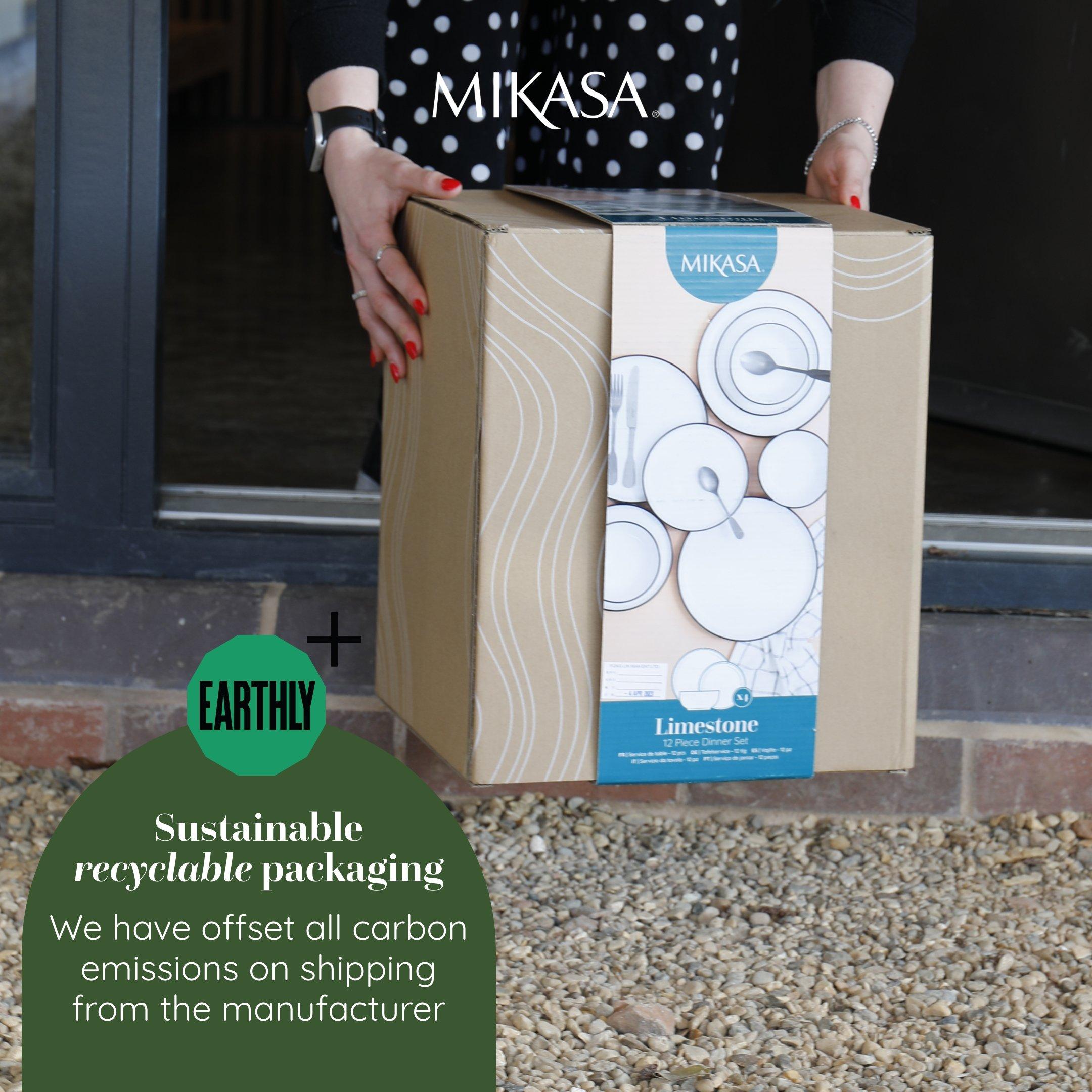 Black - Mikasa - Mikasa Jardin Midnight Stoneware Dinner Set - 8