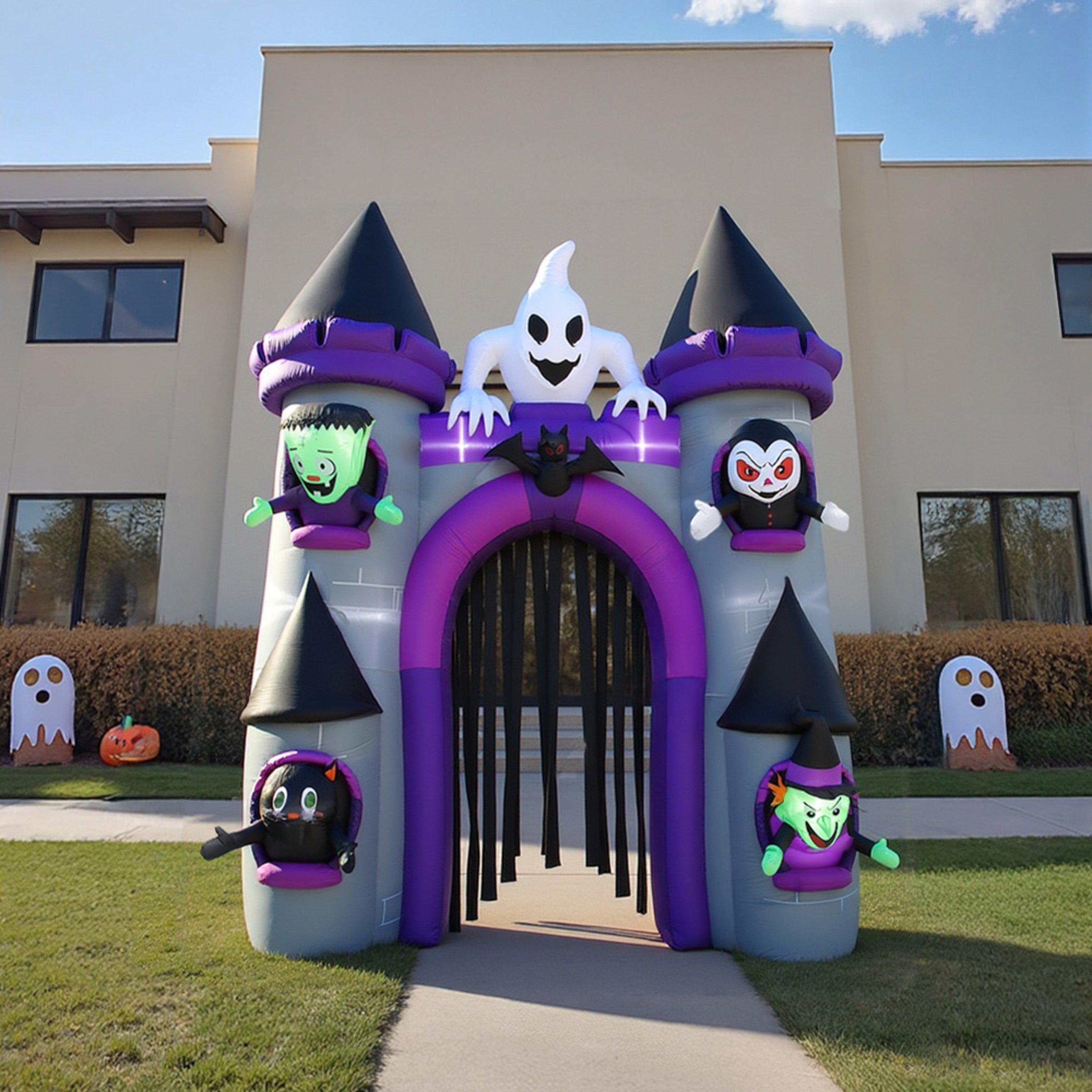 Purpleblackgrey - LIFE IDEAS - Halloween Lighted Haunted Castle Arch Inflatable - 1