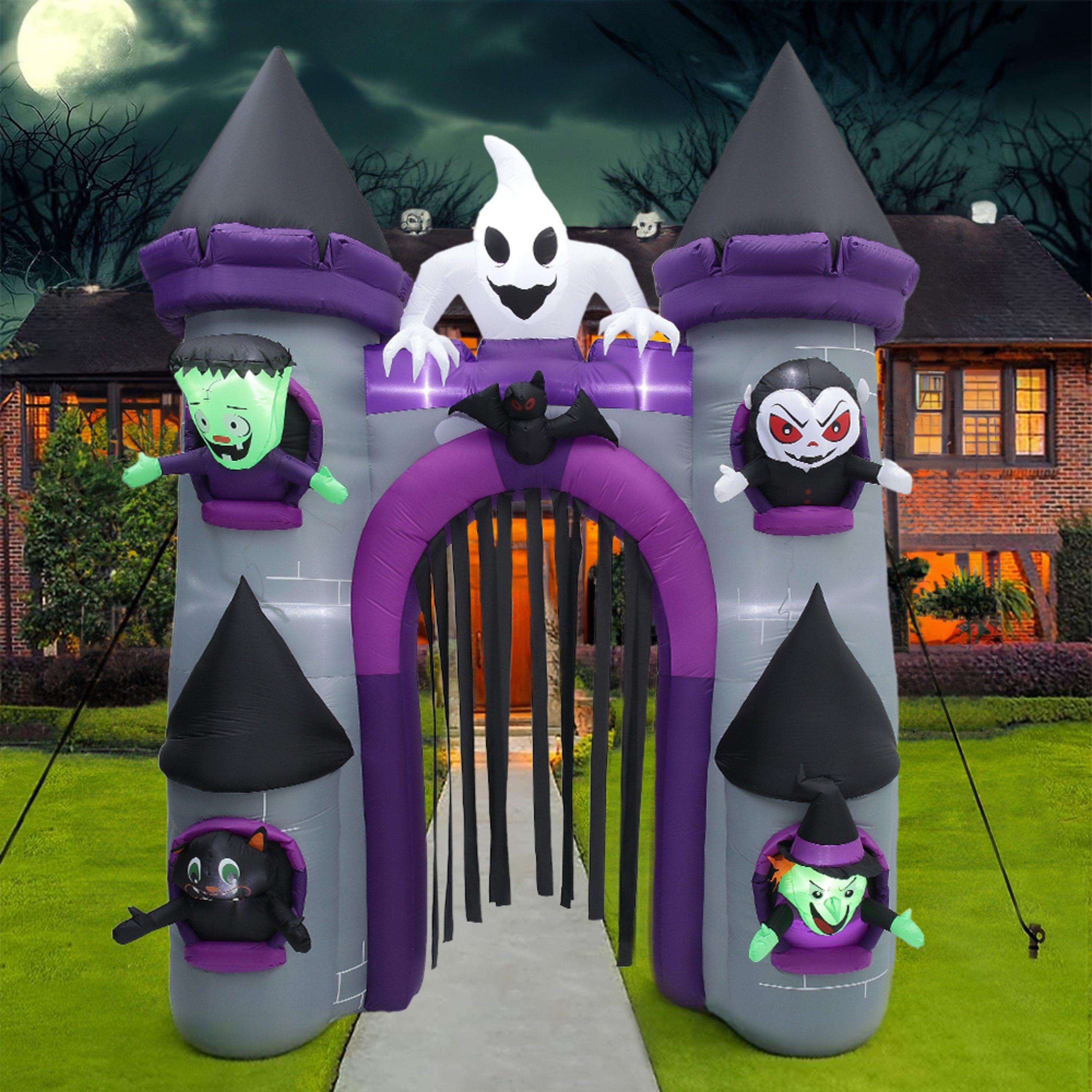 Purpleblackgrey - LIFE IDEAS - Halloween Lighted Haunted Castle Arch Inflatable - 2