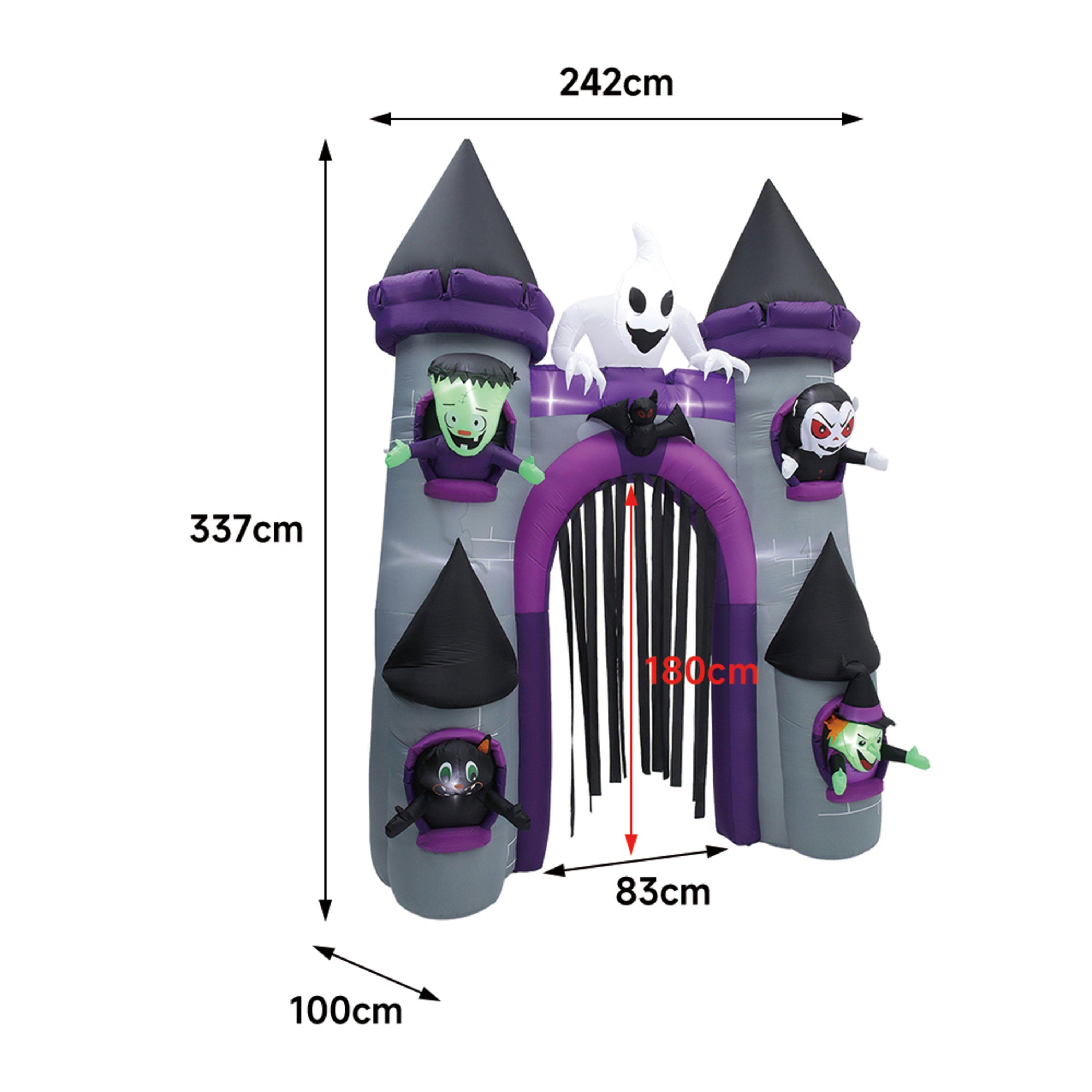 Purpleblackgrey - LIFE IDEAS - Halloween Lighted Haunted Castle Arch Inflatable - 12
