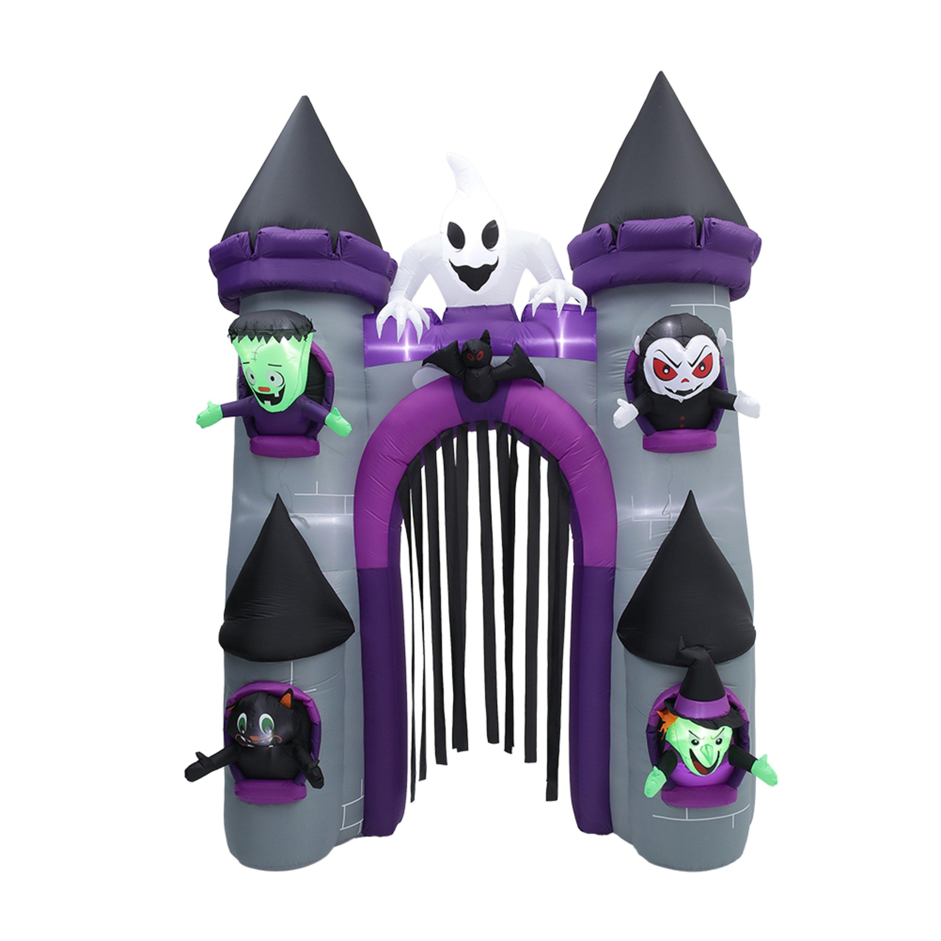 Purpleblackgrey - LIFE IDEAS - Halloween Lighted Haunted Castle Arch Inflatable - 3