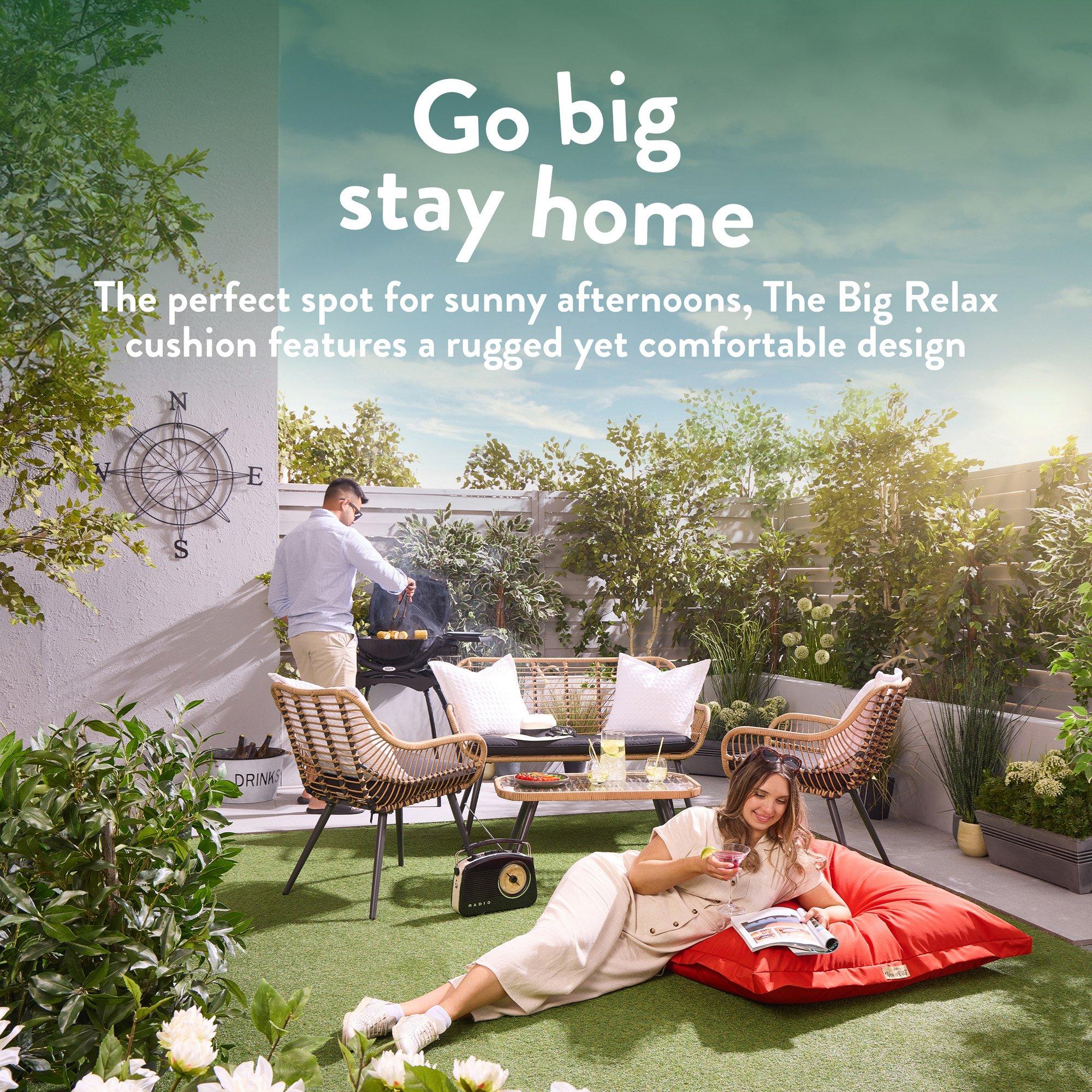 Orange - Slumberdown - Outdoor Big Relax Floor Waterproof Cushion - 2