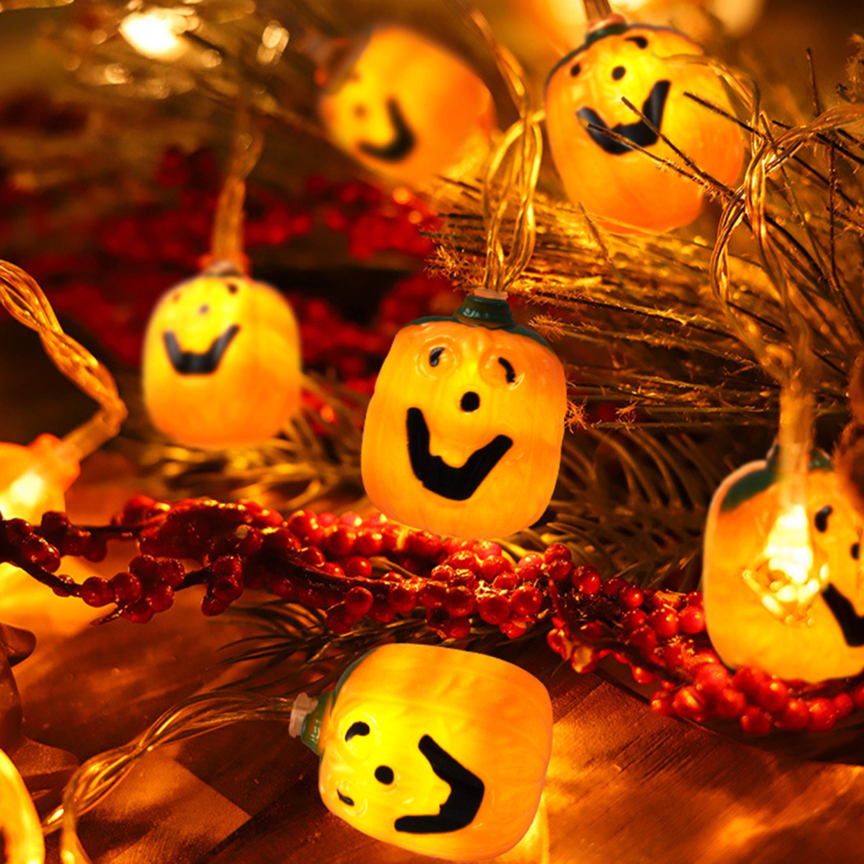 Orange - LIFE IDEAS - Pumpkin Battery Powered LED String Lights - 1