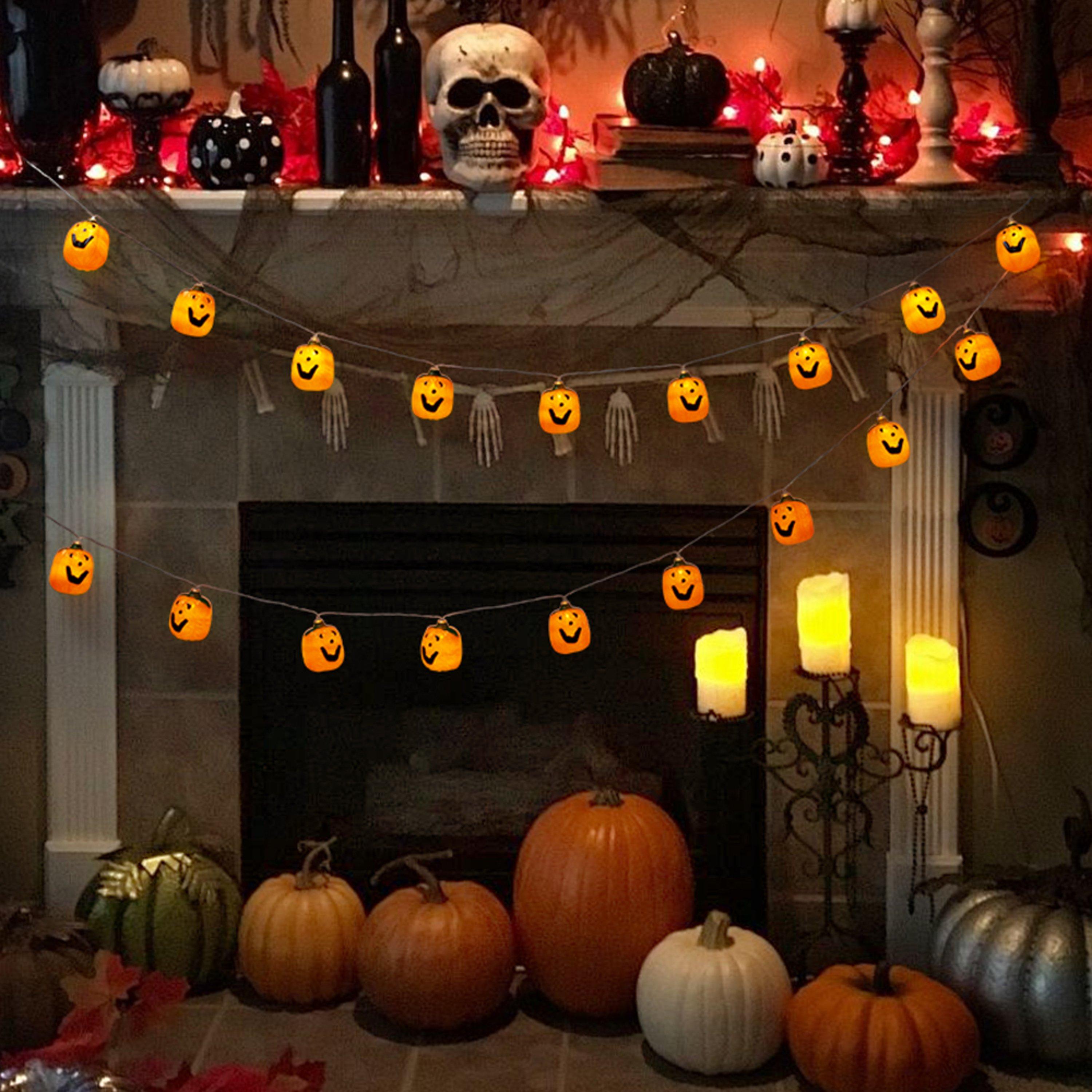 Orange - LIFE IDEAS - Pumpkin Battery Powered LED String Lights - 2