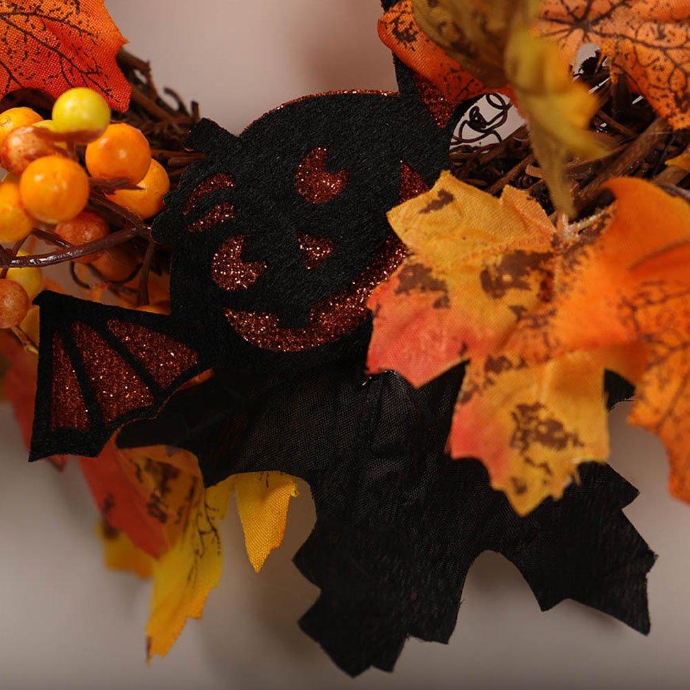 Orange - LIFE IDEAS - Realistic Decoration Wreath with LED Lights - 7