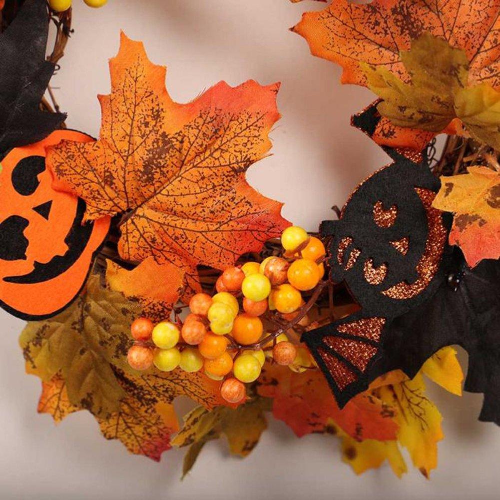 Orange - LIFE IDEAS - Realistic Decoration Wreath with LED Lights - 8