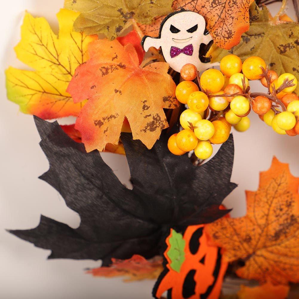 Orange - LIFE IDEAS - Realistic Decoration Wreath with LED Lights - 9