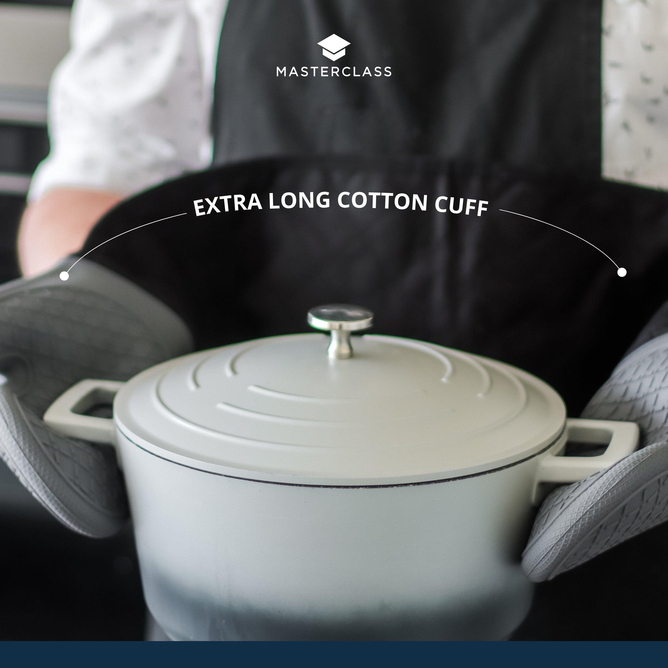 Grey - MasterClass - Waterproof Silicone Double Oven Gloves - 3