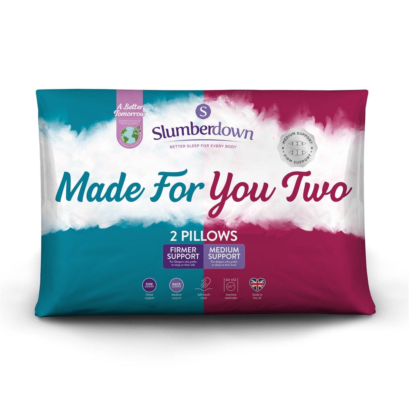 White - Slumberdown - Made For You Two Medium/Firm Support Pillow - 1