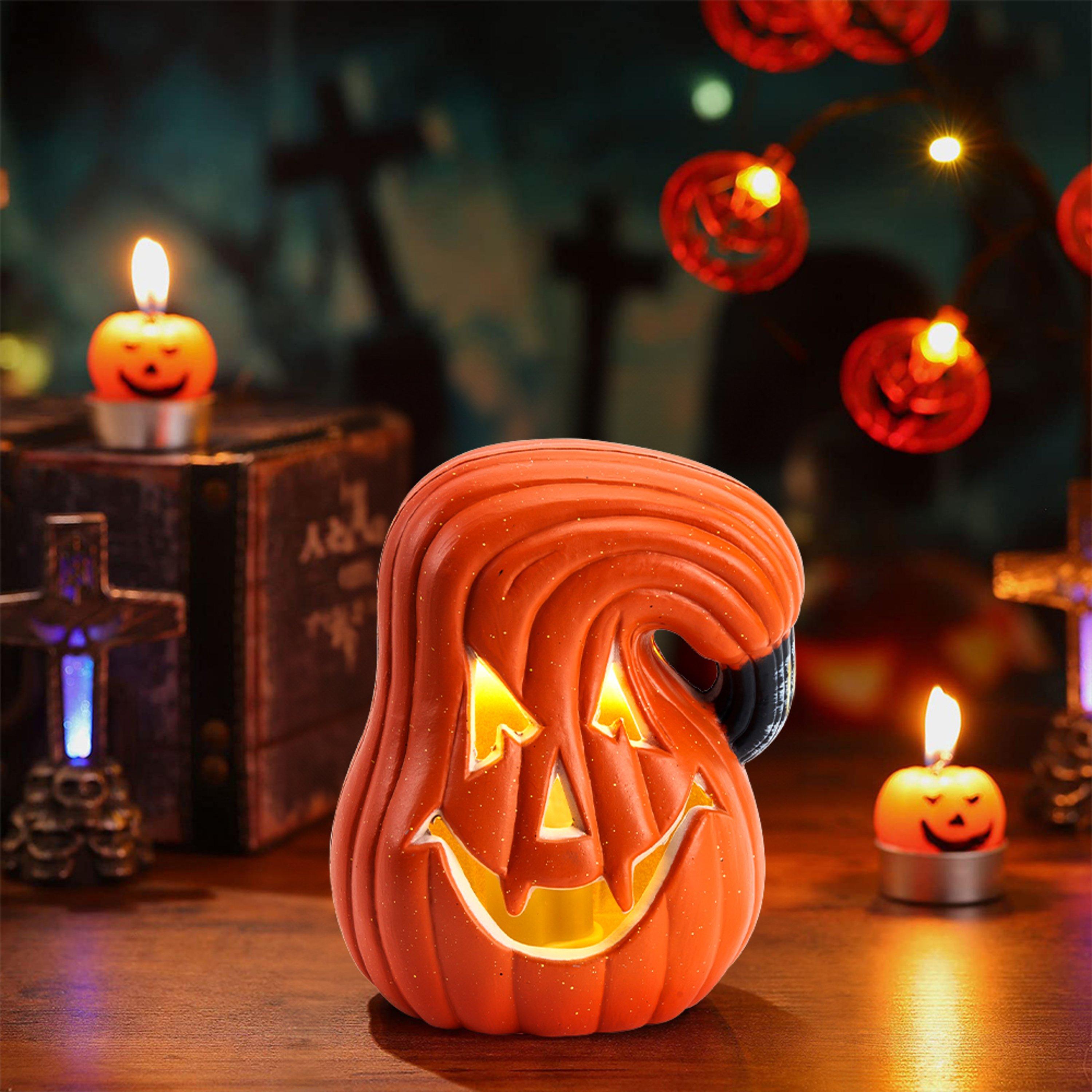 Life Ideas  Halloween Led Pumpkin Lantern Battery Operated - Orange