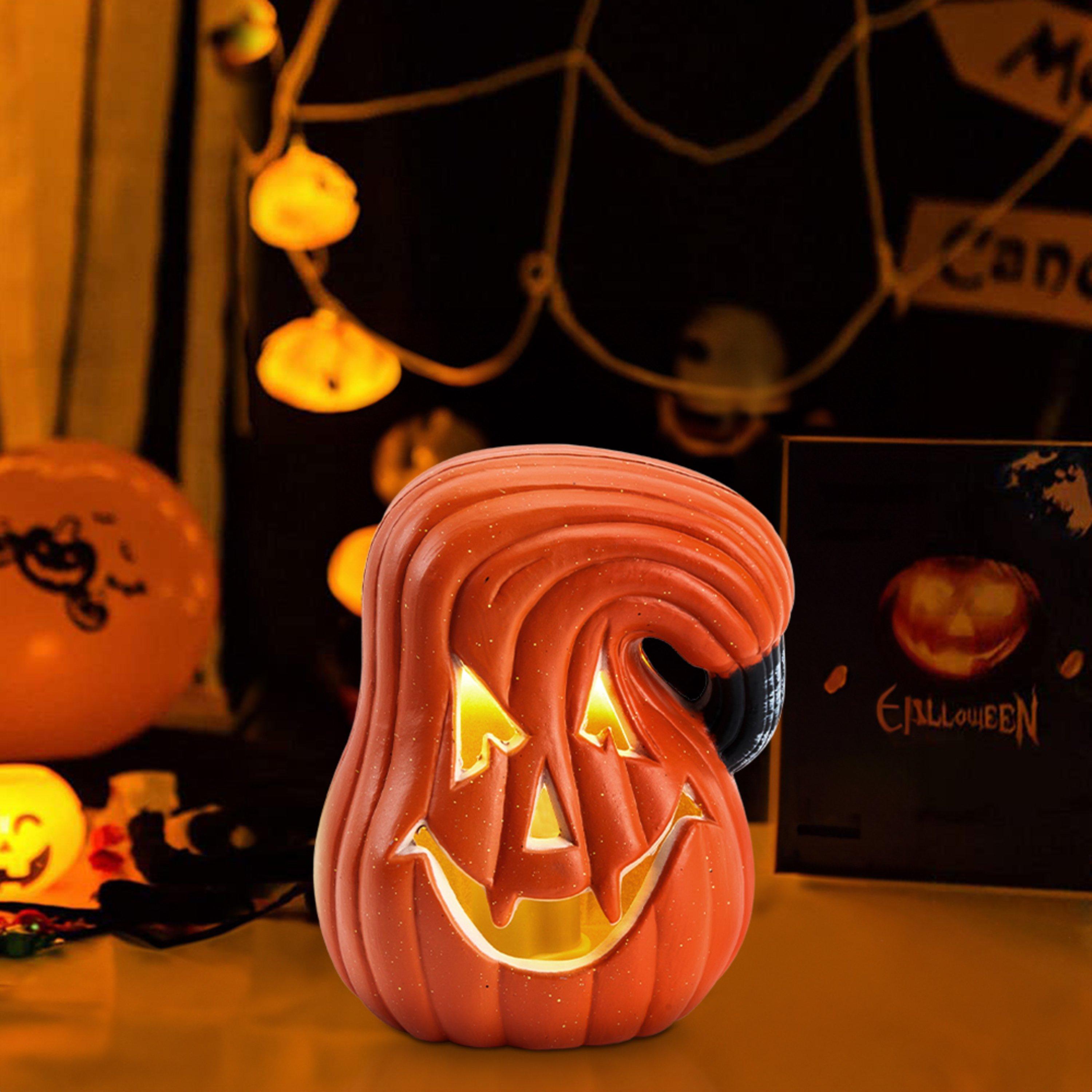 Orange - LIFE IDEAS - Halloween LED Pumpkin Lantern Battery Operated - 2