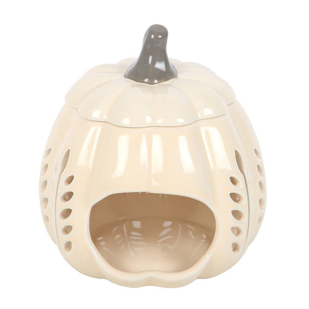 Cream - Something Different - Cream Leaf Cut Out Pumpkin Oil Burner and Wax Warm - 5