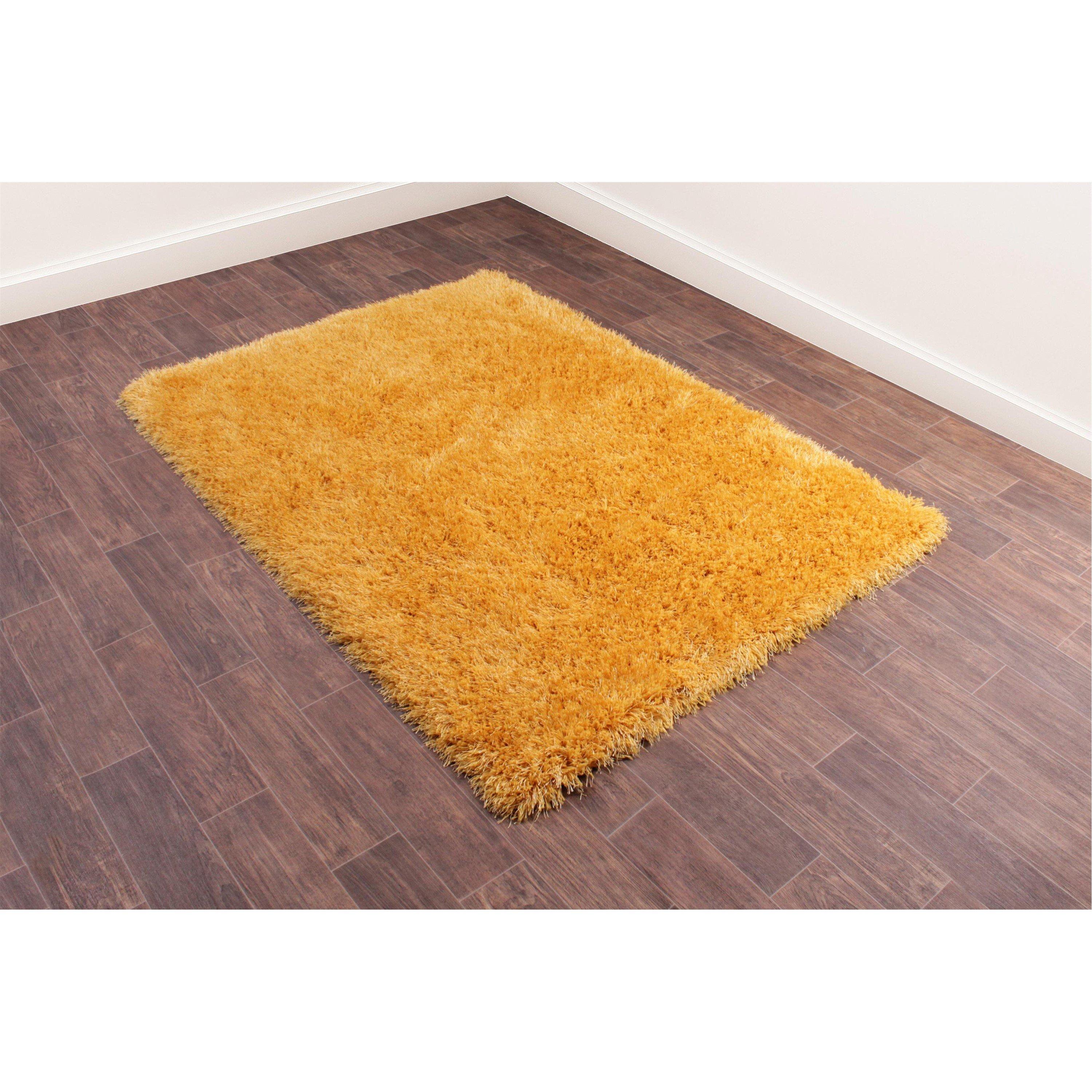 Ultimate Rug  Boston Plain Shaggy Rug - Ochre - 80x150cm