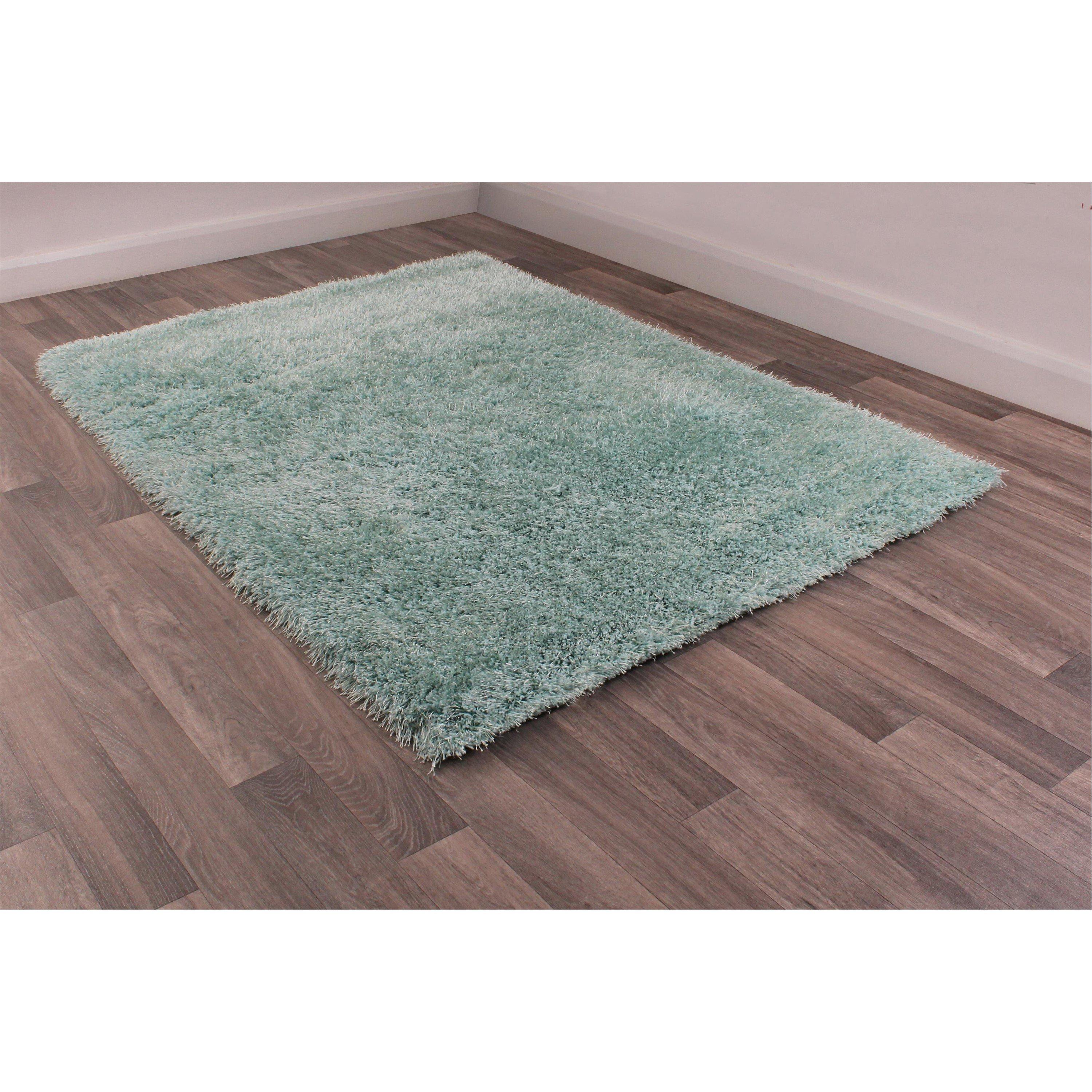 Ultimate Rug  Boston Plain Shaggy Rug - Duckegg - 60x110cm