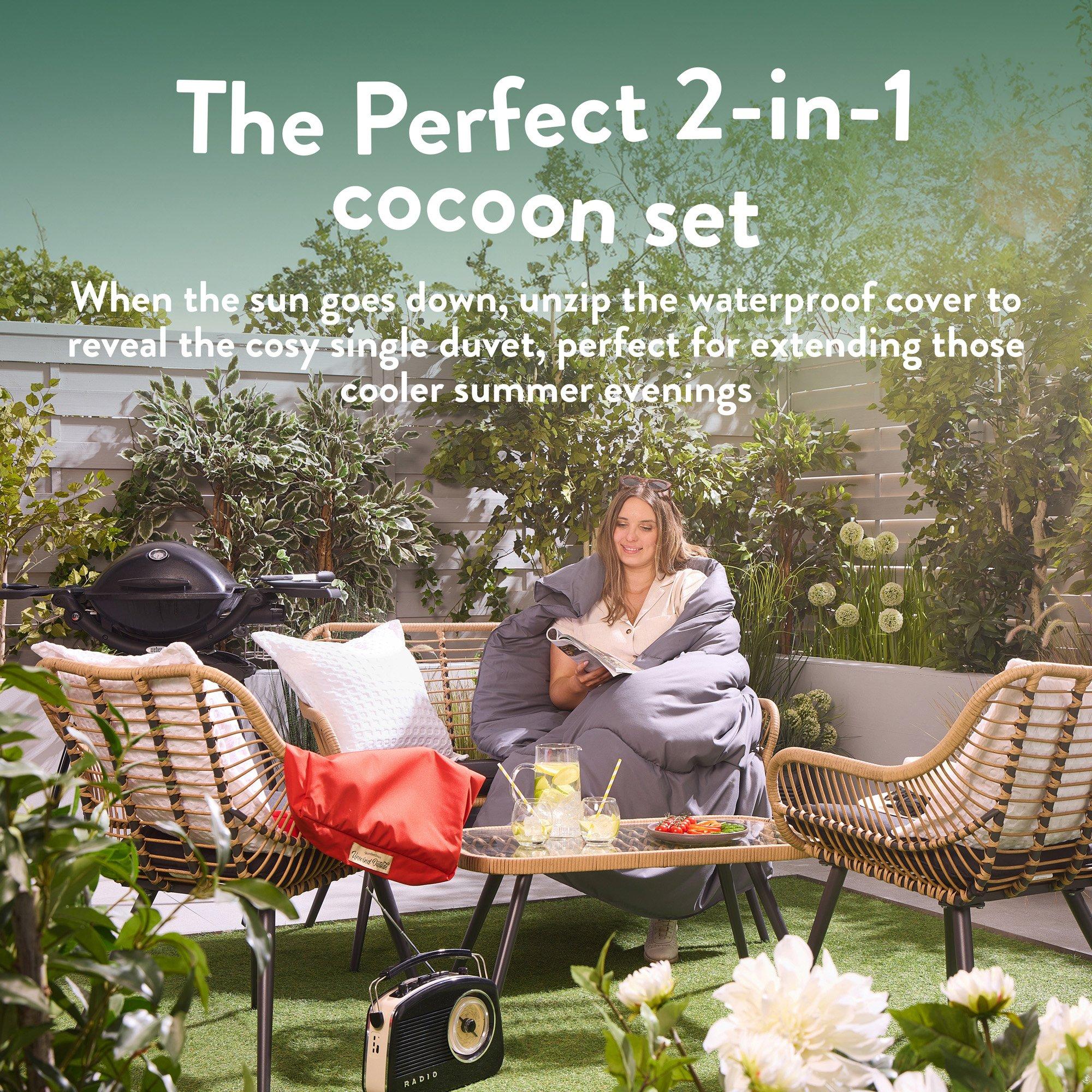 Orange - Slumberdown - Outdoor Heavy Duty Waterproof Cover 2n1 Cocoon Set - 4