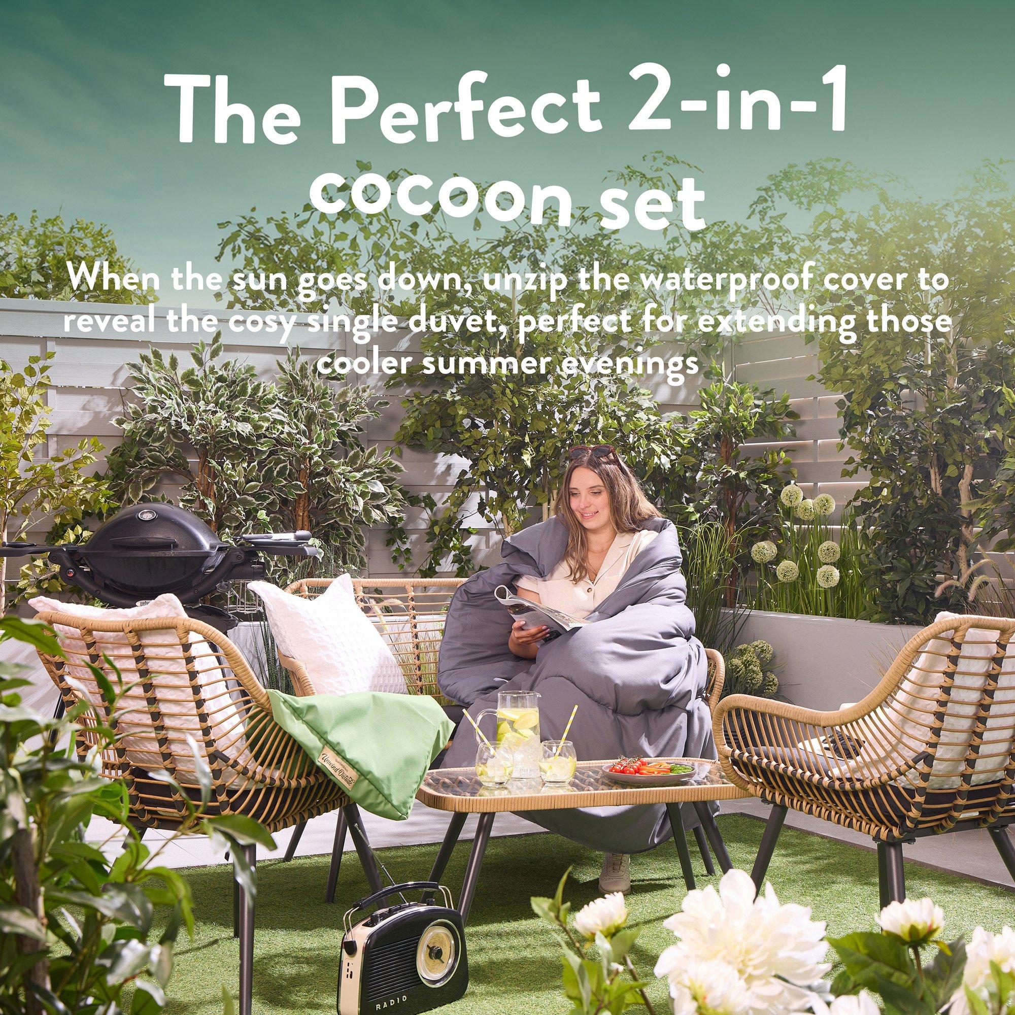 Green - Slumberdown - Outdoor Heavy Duty Waterproof Cover 2n1 Cocoon Set - 4