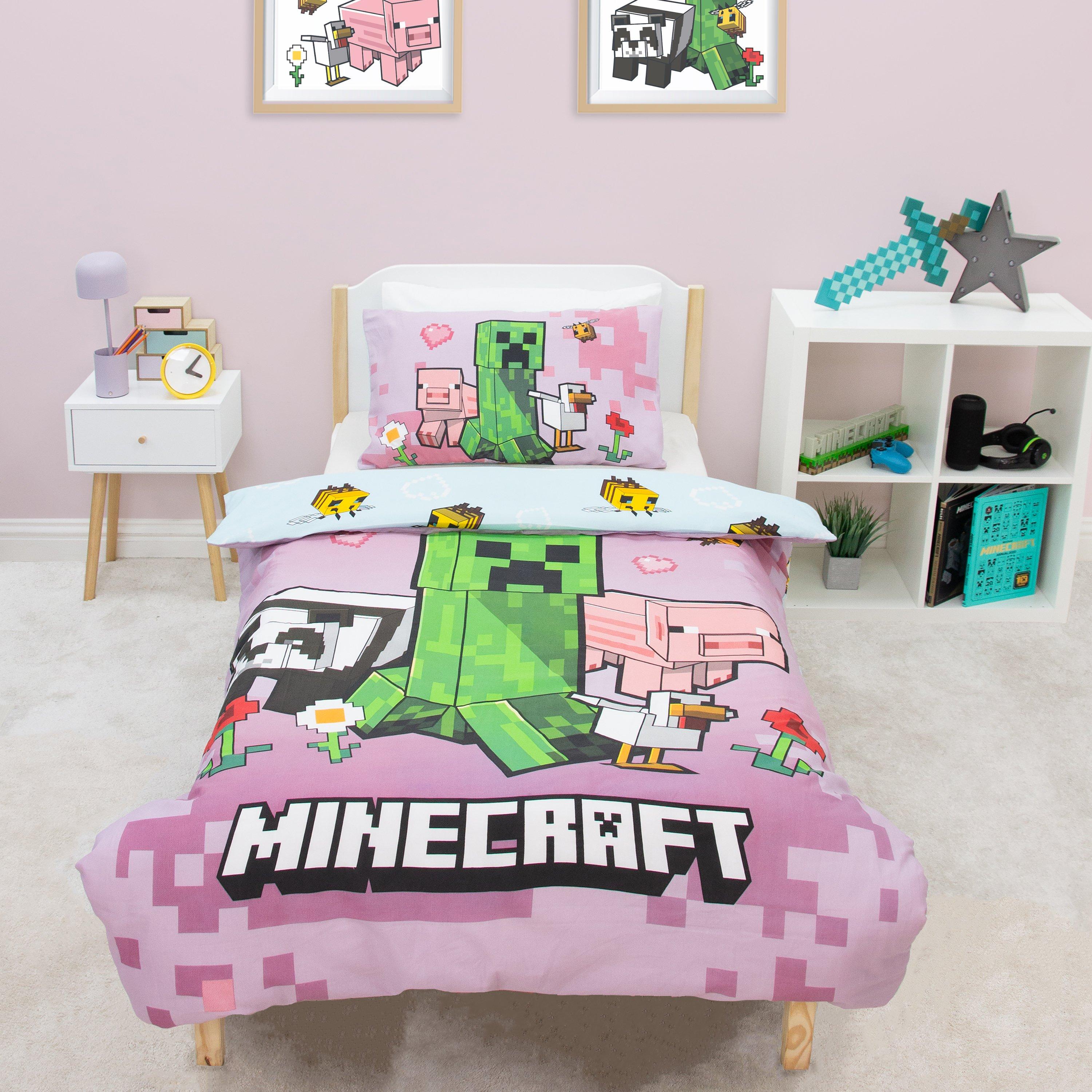 Pink - Minecraft - Minecraft Group Single Duvet Cover - 4