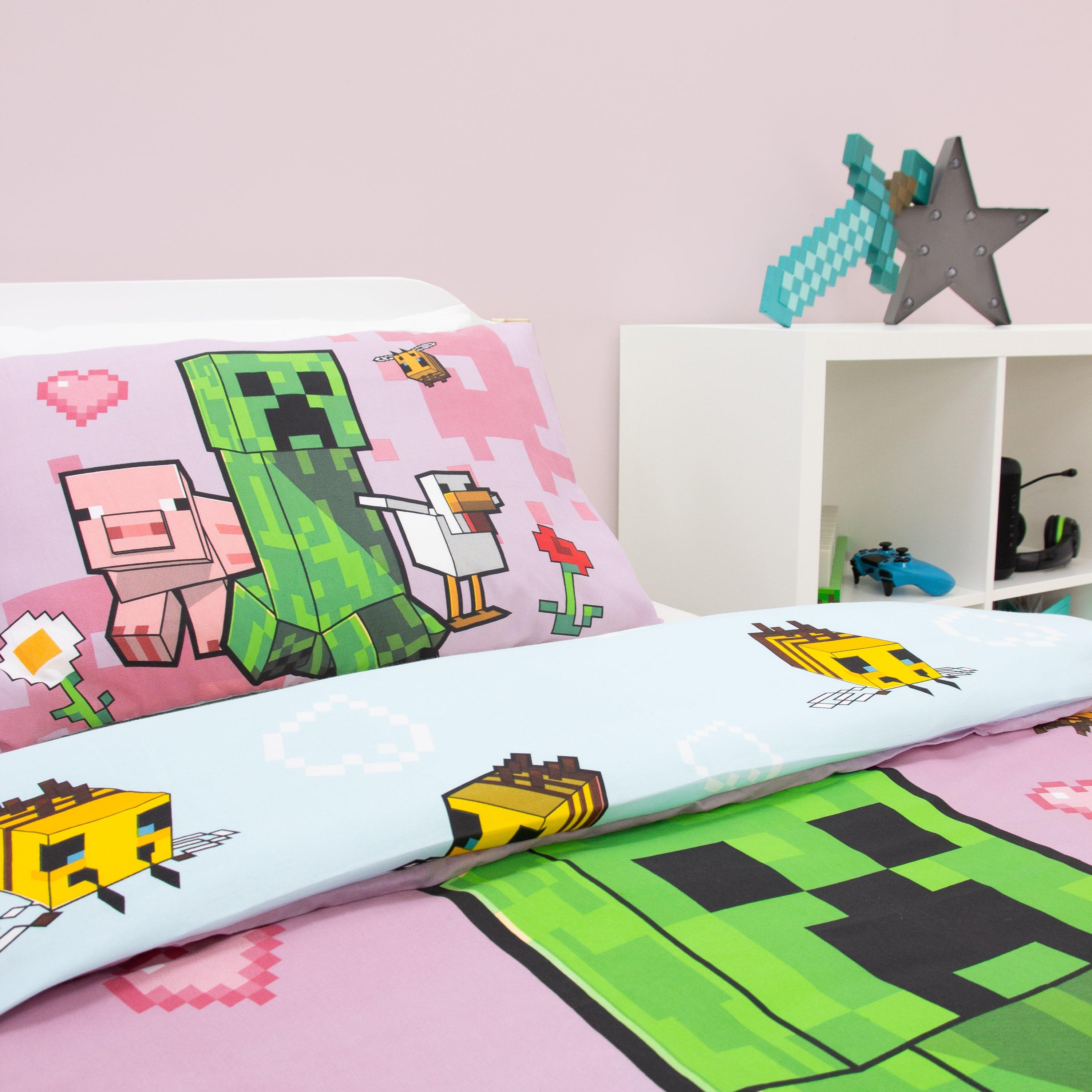 Pink - Minecraft - Minecraft Group Single Duvet Cover - 5