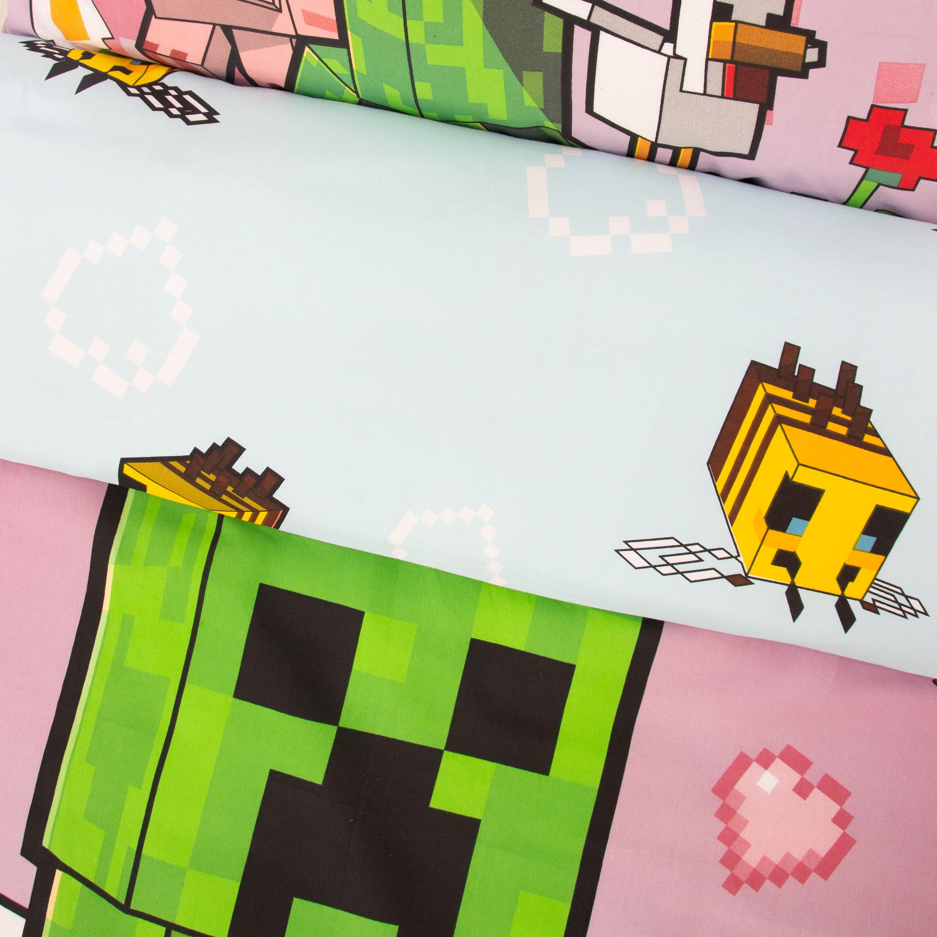 Pink - Minecraft - Minecraft Group Single Duvet Cover - 6