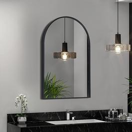 Cottonfy UK Black Aluminum Arched Wall Mirror 40x60cm