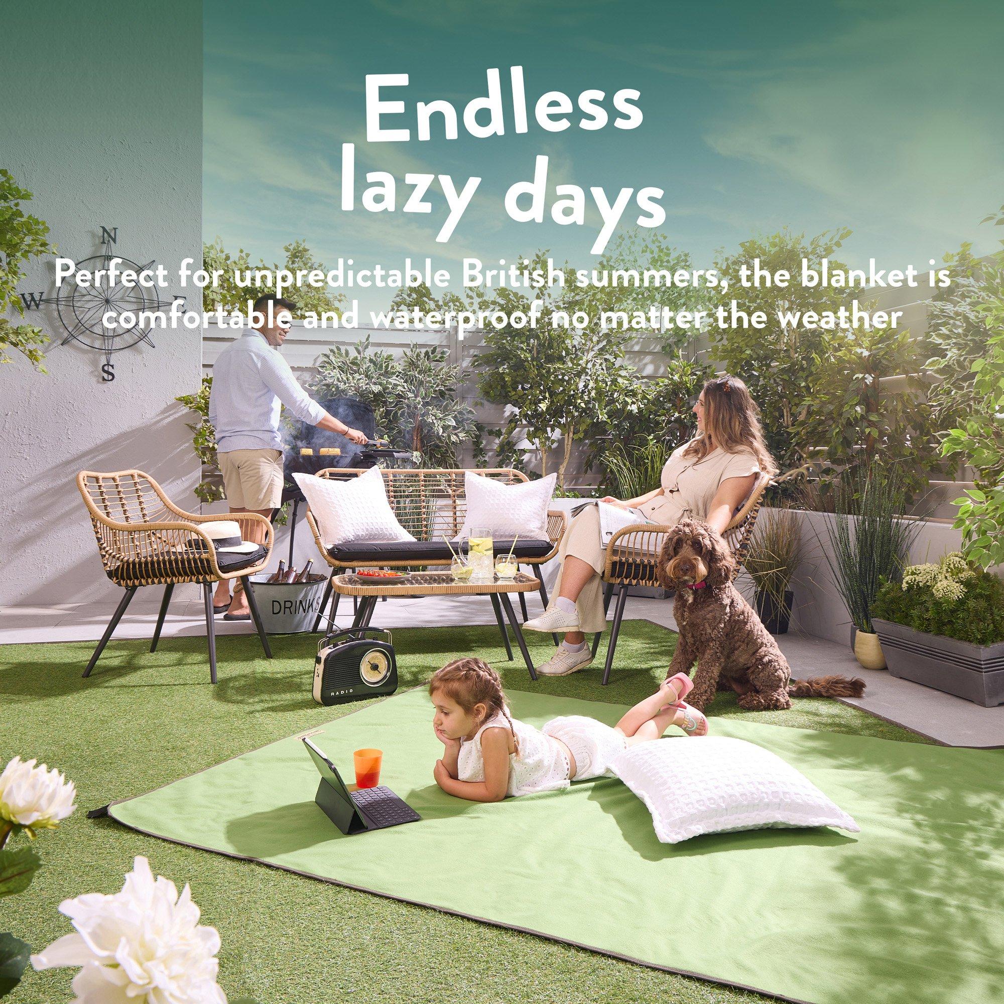 Green - Slumberdown - Outdoor Waterproof Picnic Blanket - 4