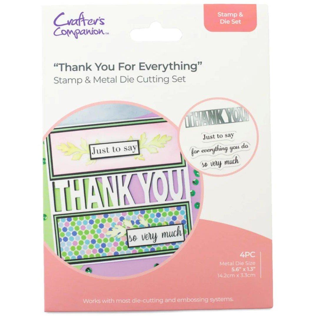 Multi - Crafters Companion - Thank You For Everything Stamp and Die - 1