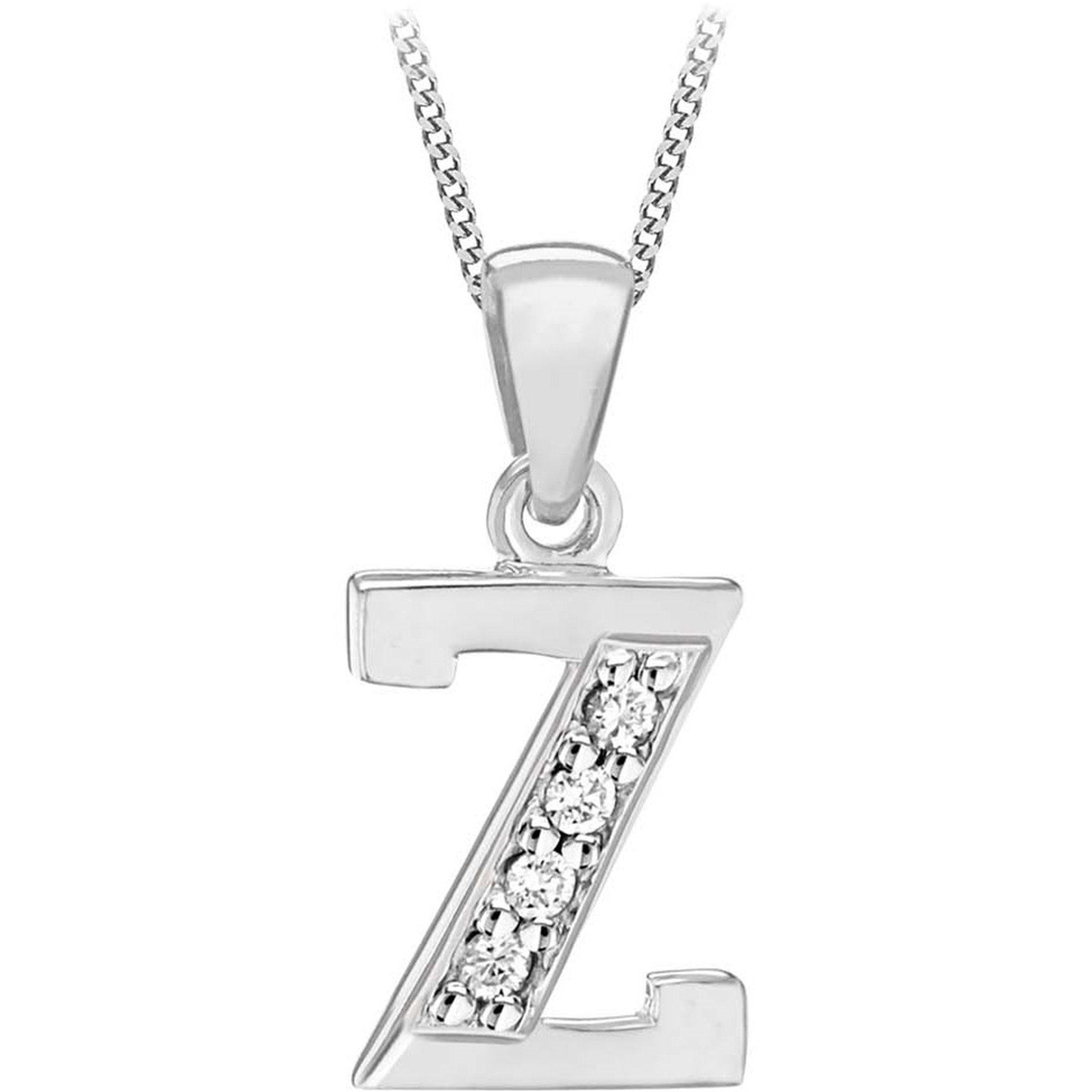 Sterling Silver - Be You - Sterling Silver CZ Initial Necklace - 12