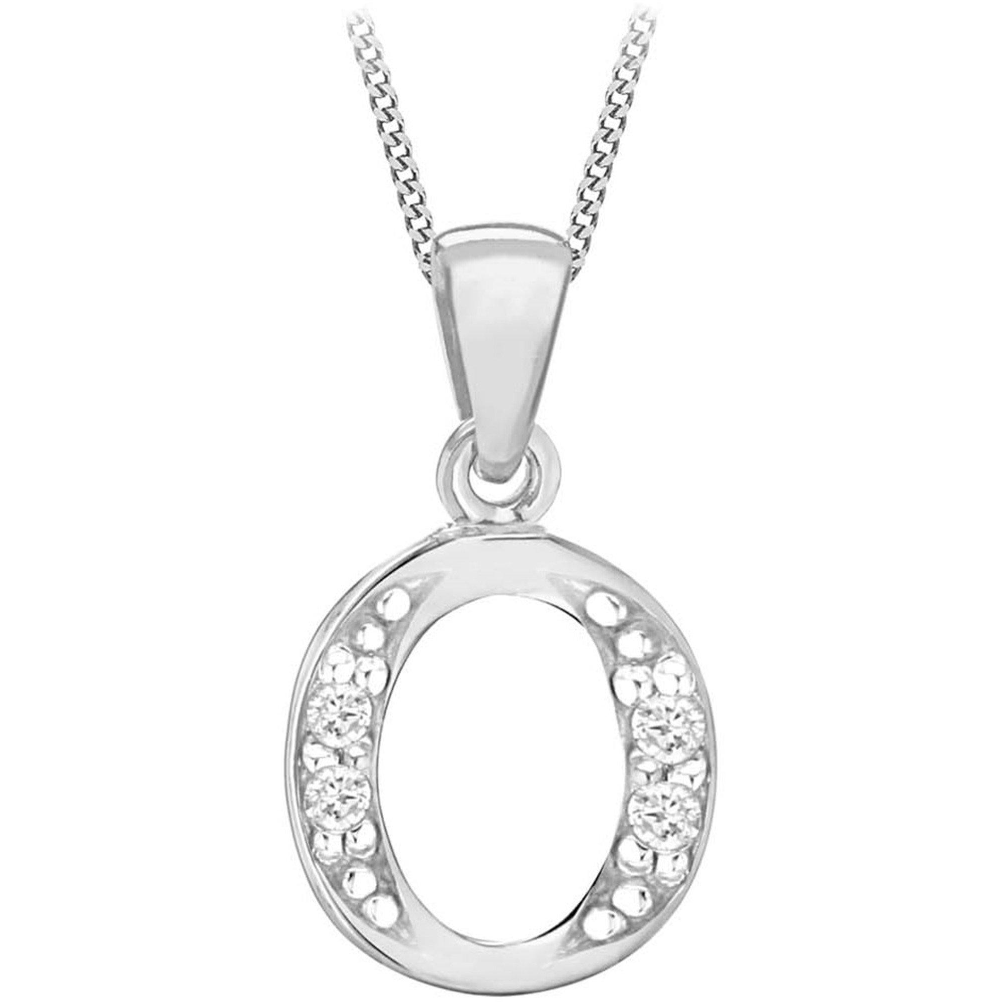 Sterling Silver - Be You - Sterling Silver CZ Initial Necklace - 8